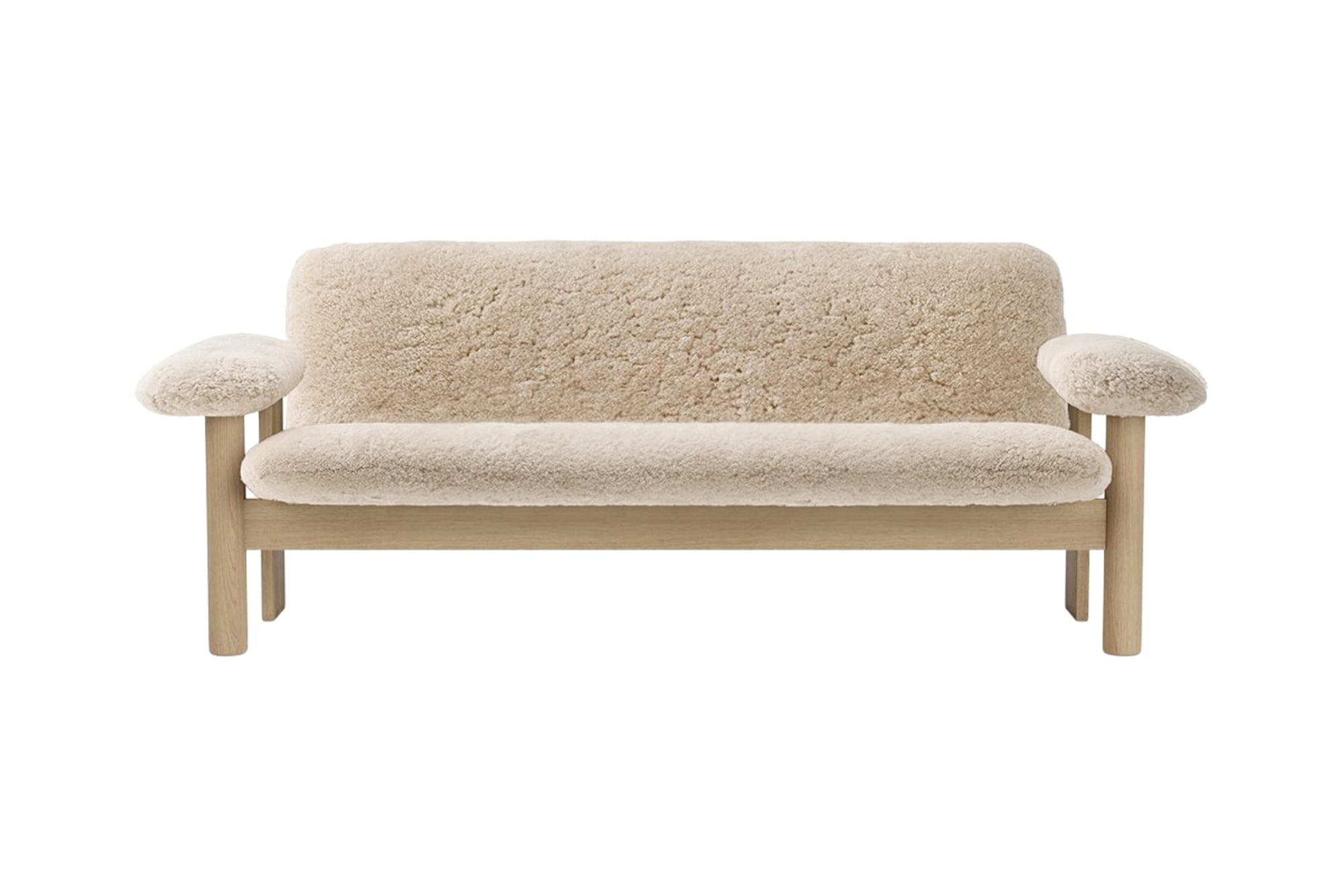 Sofa BRASILIA Schafsleder mit Eichenbasis