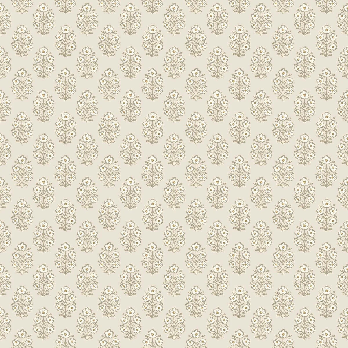SIBYLLA Cream Floral Pattern Wallpaper with Beige