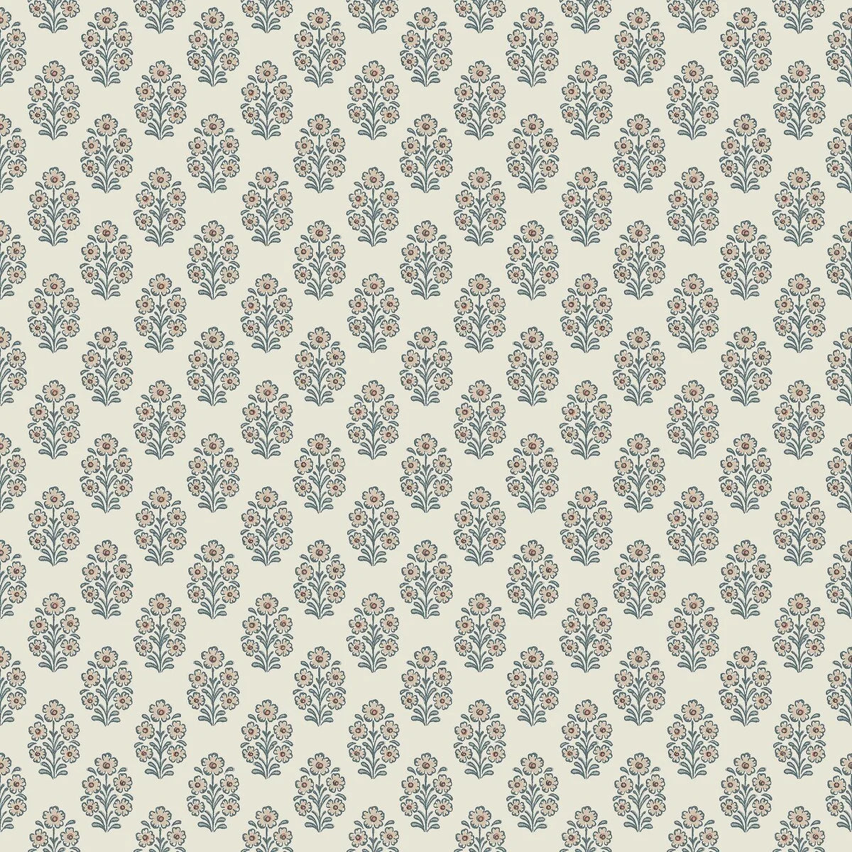 Tapete mit pflanzlichem Blumenmotiv SIBYLLA beige mit grün