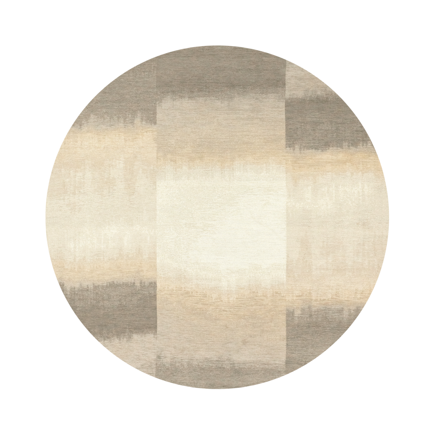 Round rug SENDAI beige with brown