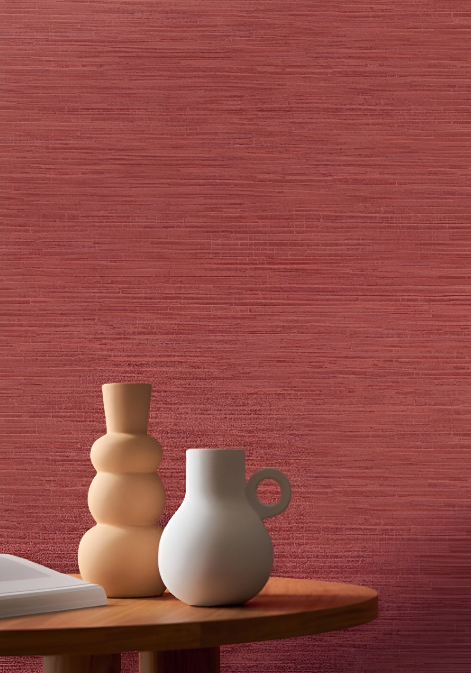 Strukturierte Tapete, die Leinwand imitiert OCCITAN - ROSE dunkelpink