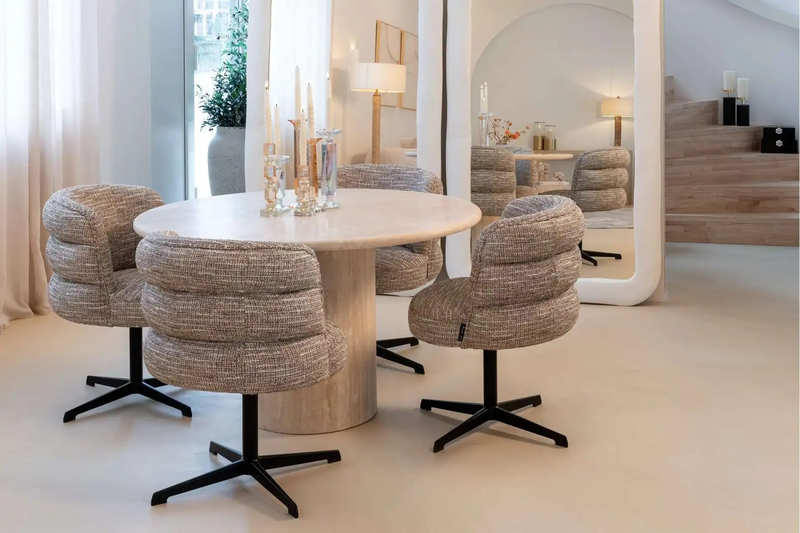 RENAISSANCE round table beige travertine