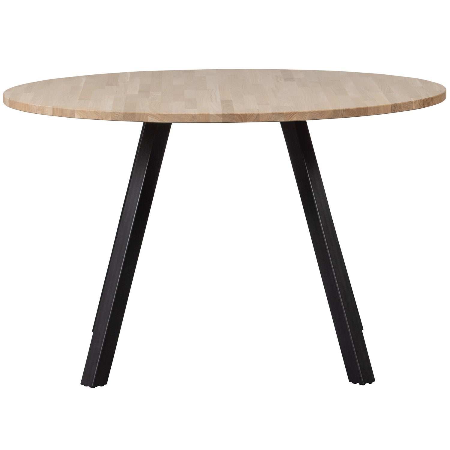 Round table TABLO oak with a V-shaped base