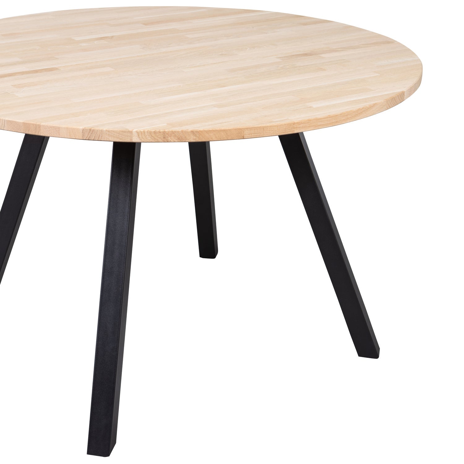 Round table TABLO oak with a V-shaped base