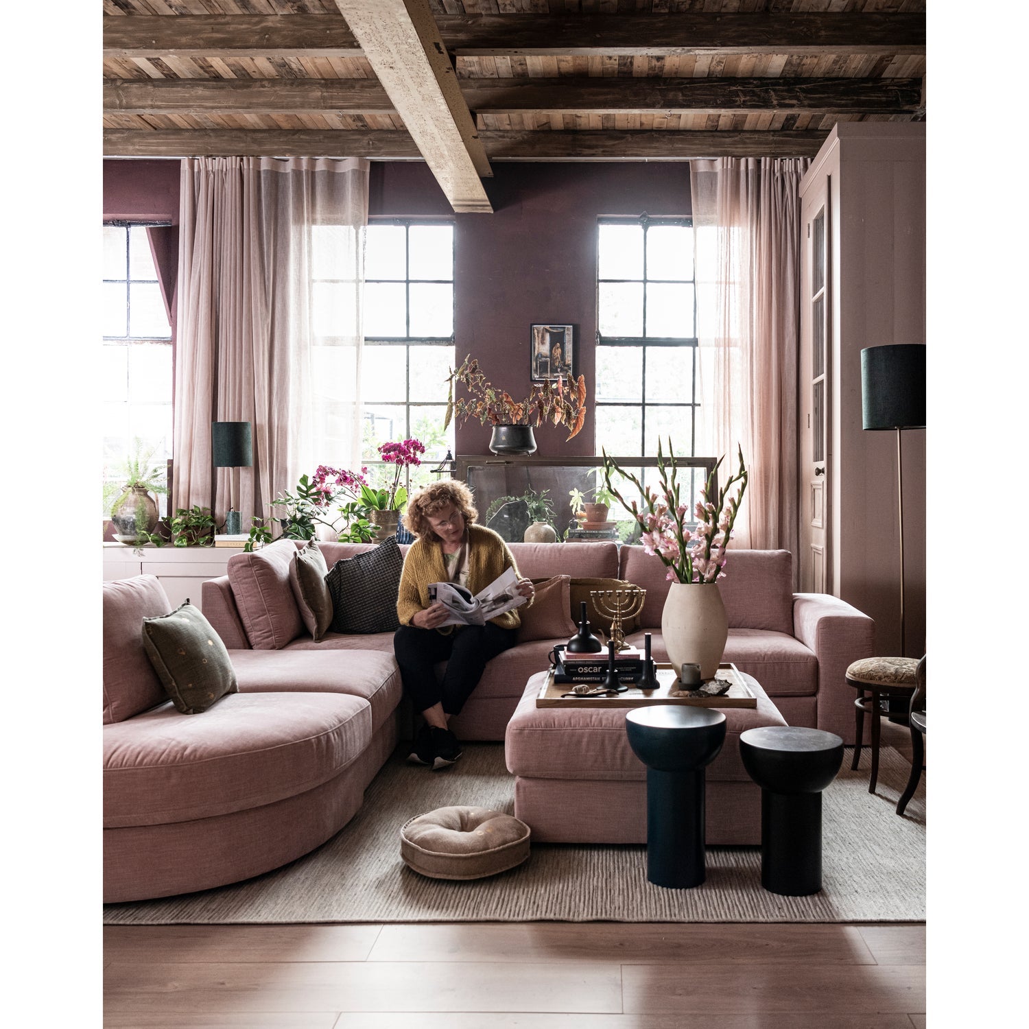 Sofa FAMILY - Endmodul rechtsseitig rosa