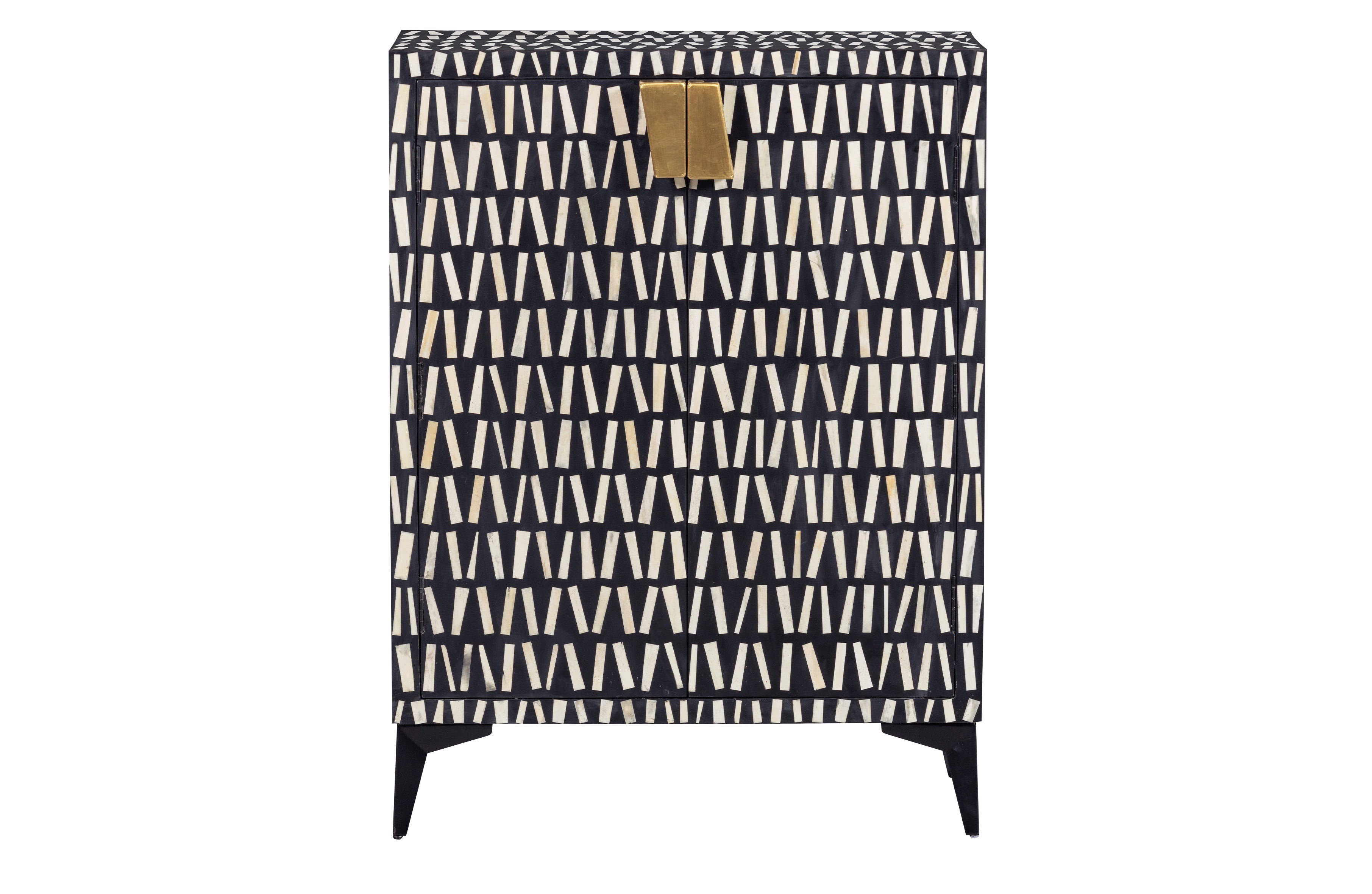 Menne black chest of drawers with white