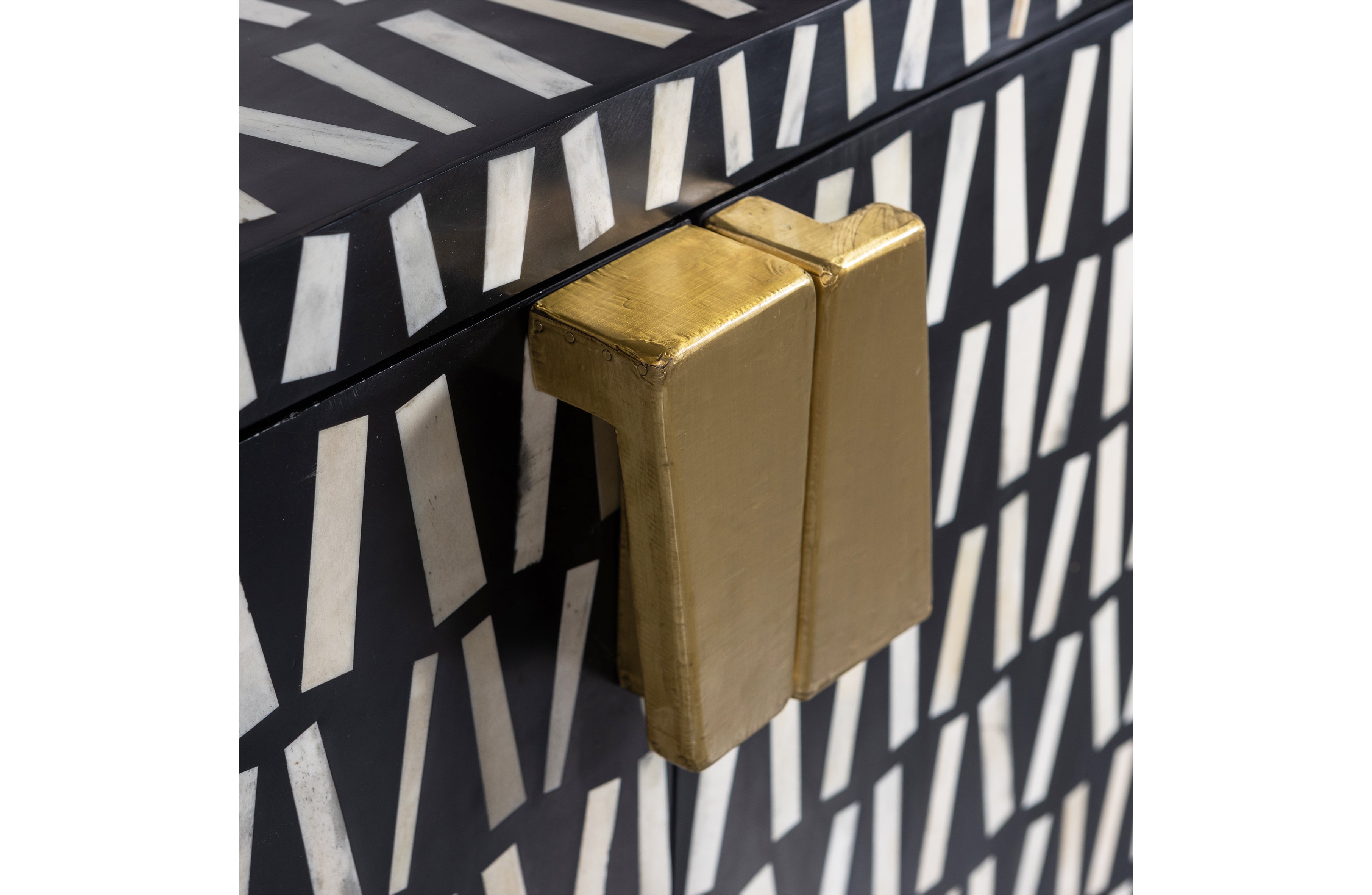 Menne black chest of drawers with white