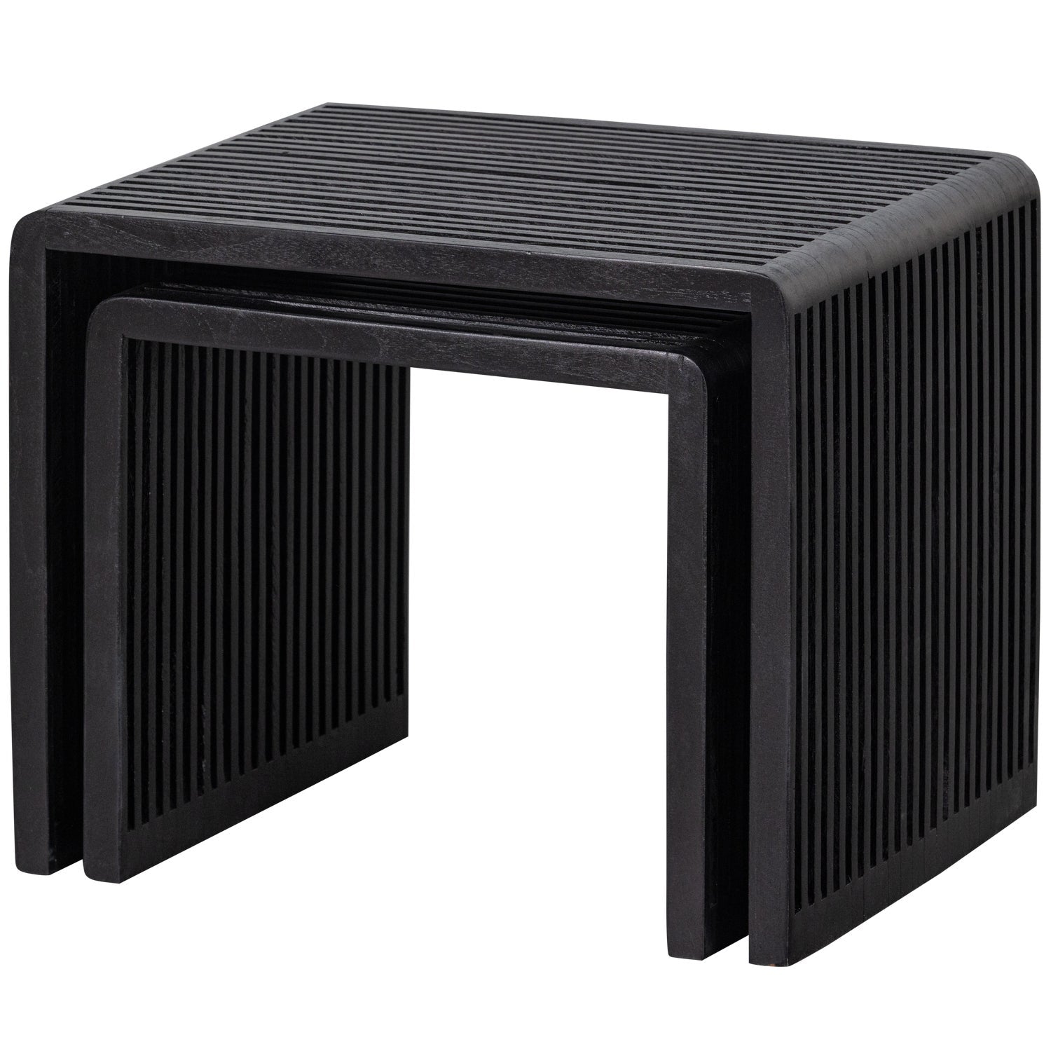 Willa table set black recycled wood