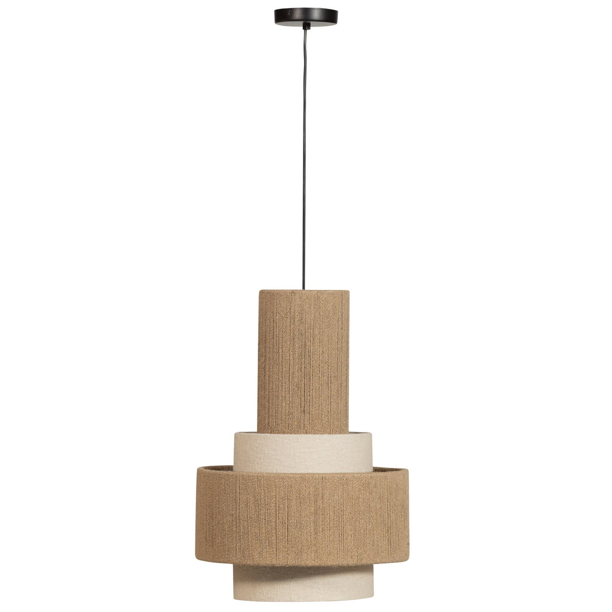 Hängelampe PELLE beige Schnur