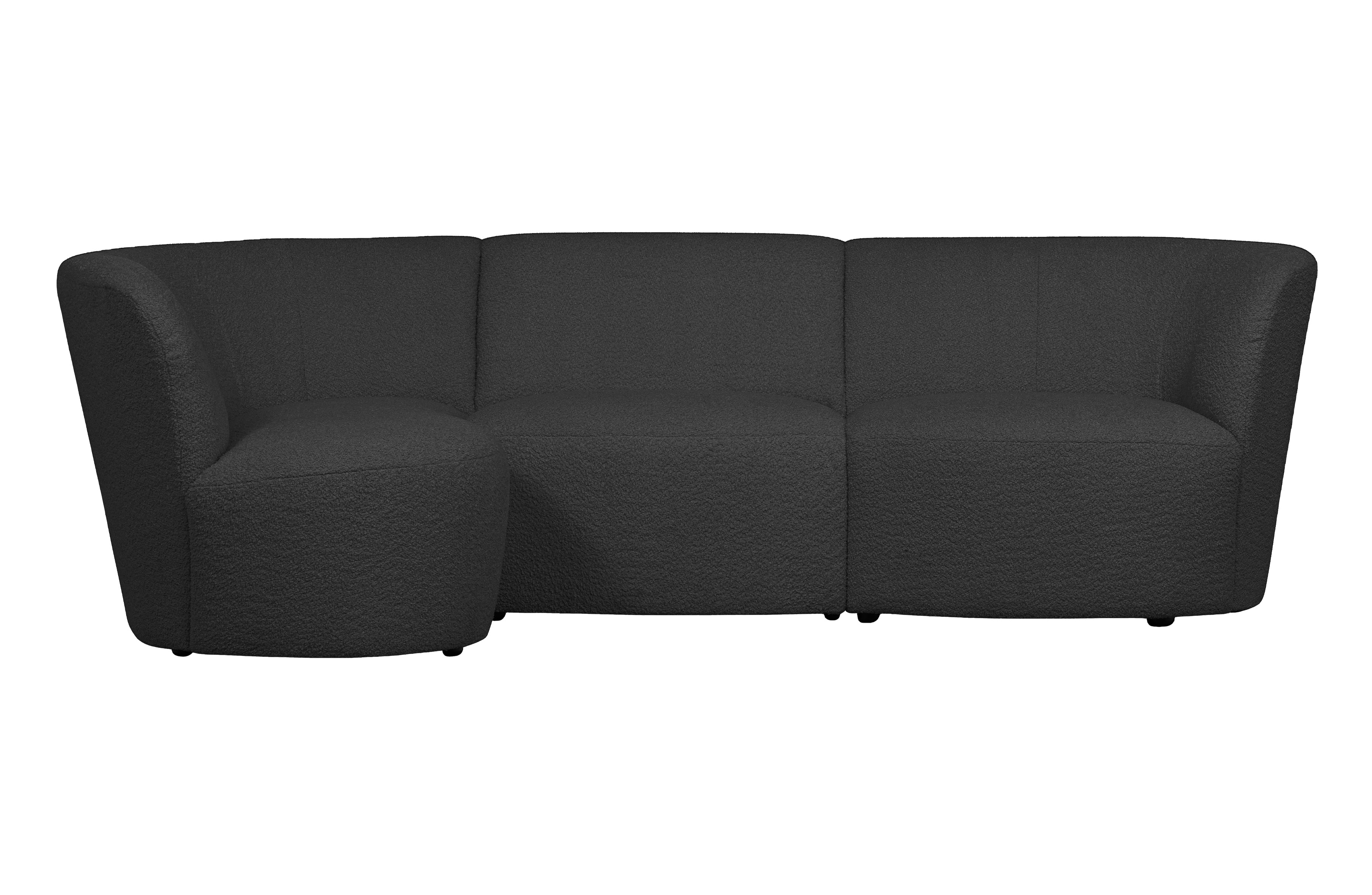 Links -Seiten -Ecke Coco Dunkelgrau Boucle