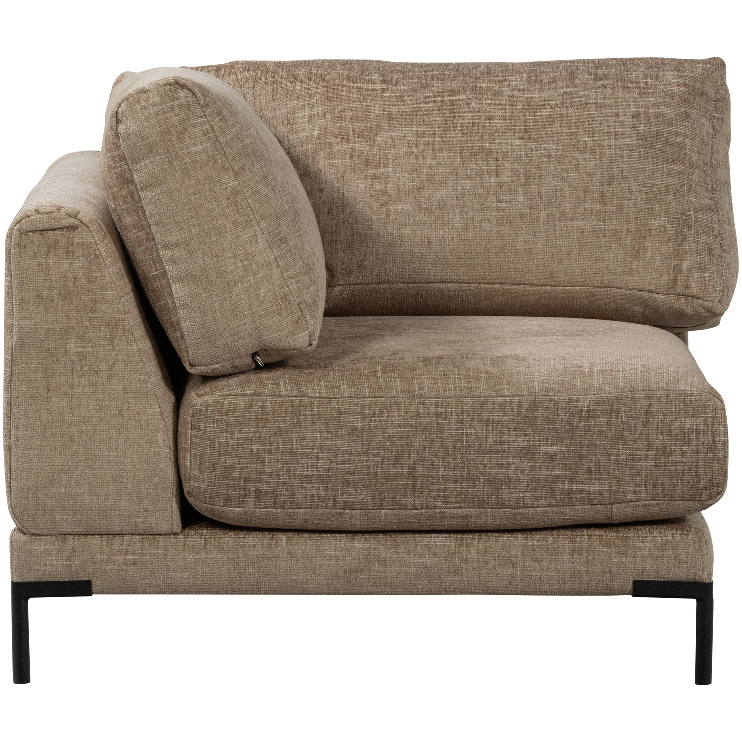 Sofa COUPLE - moduł narożny brązowy melanż – styl japandi