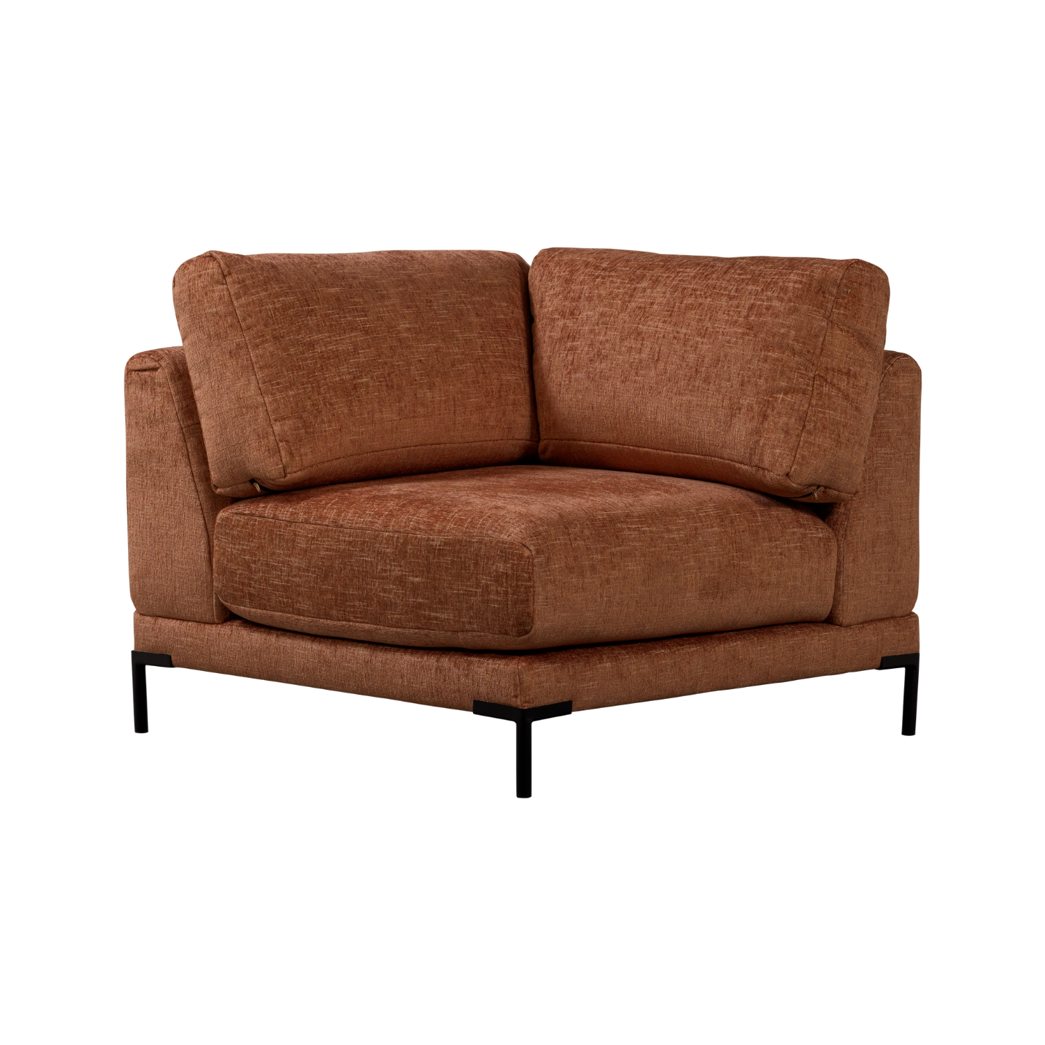 Sofa COUPLE - Eckmodul rostfarbener Melange