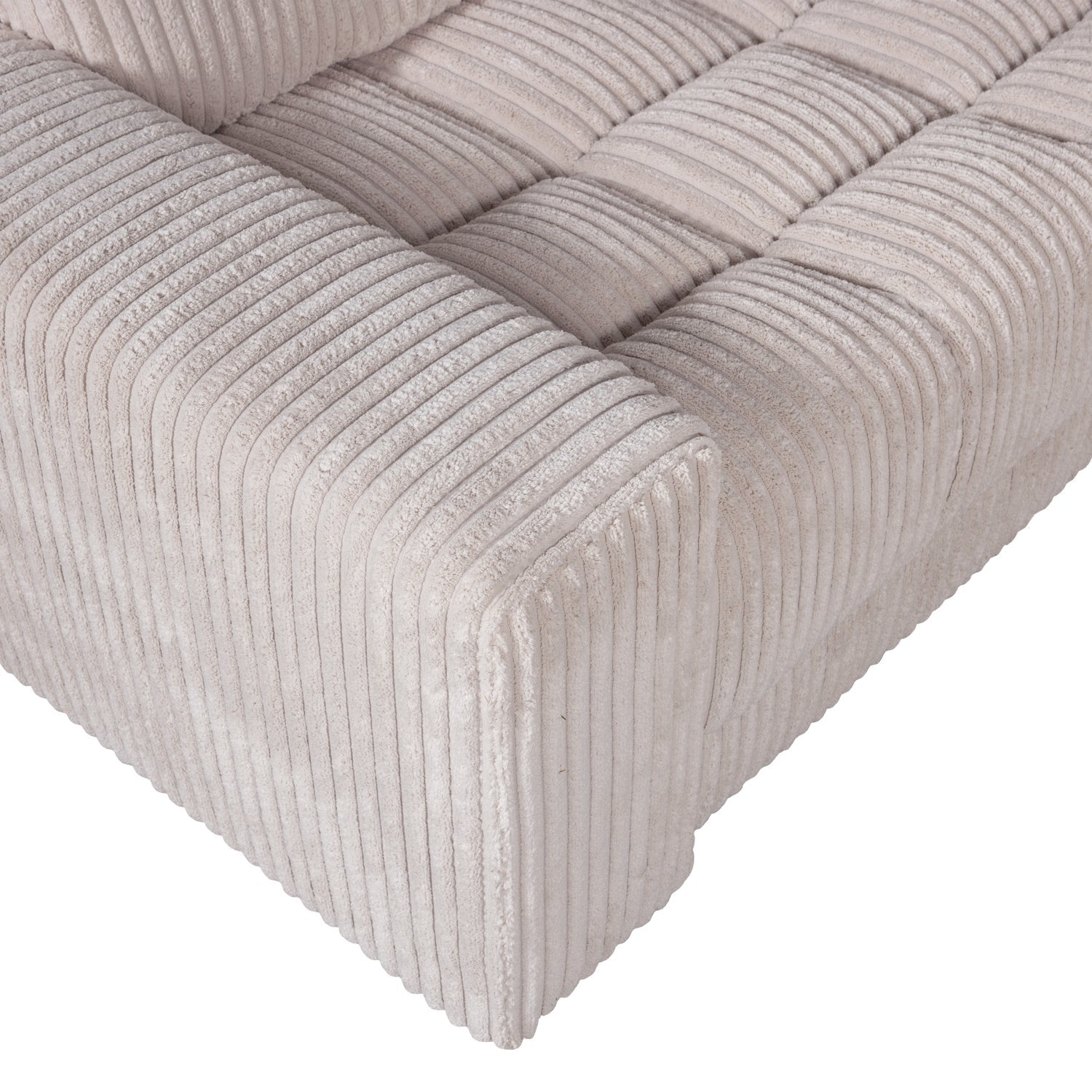 Linksseitiges Ecksofa SECOND DATE in cremefarbener Cord-Optik