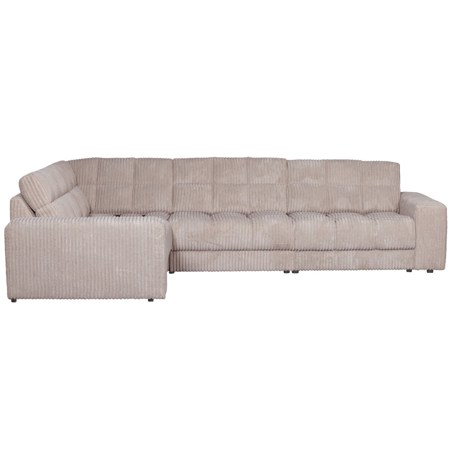 Linksseitiges Ecksofa SECOND DATE in cremefarbener Cord-Optik