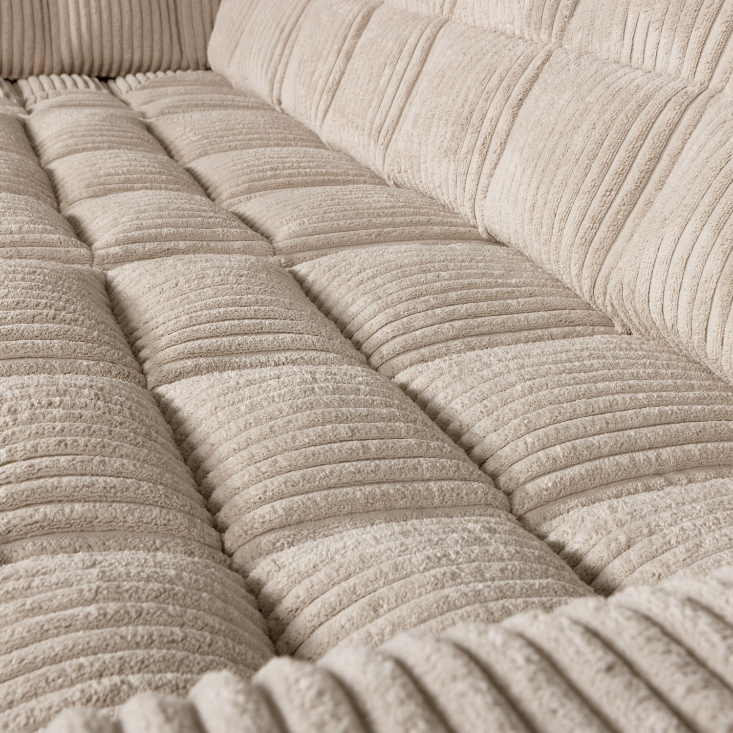 Sofa narożna lewostronna SECOND DATE beżowy sztruks – Woood