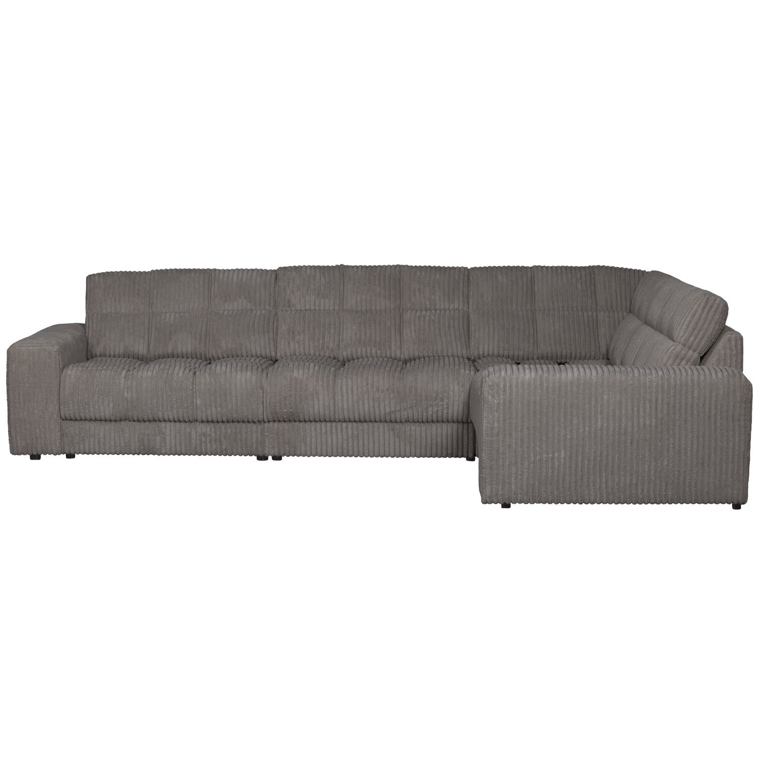 Sofa narożna prawostronna SECOND DATE szary sztruks – Woood