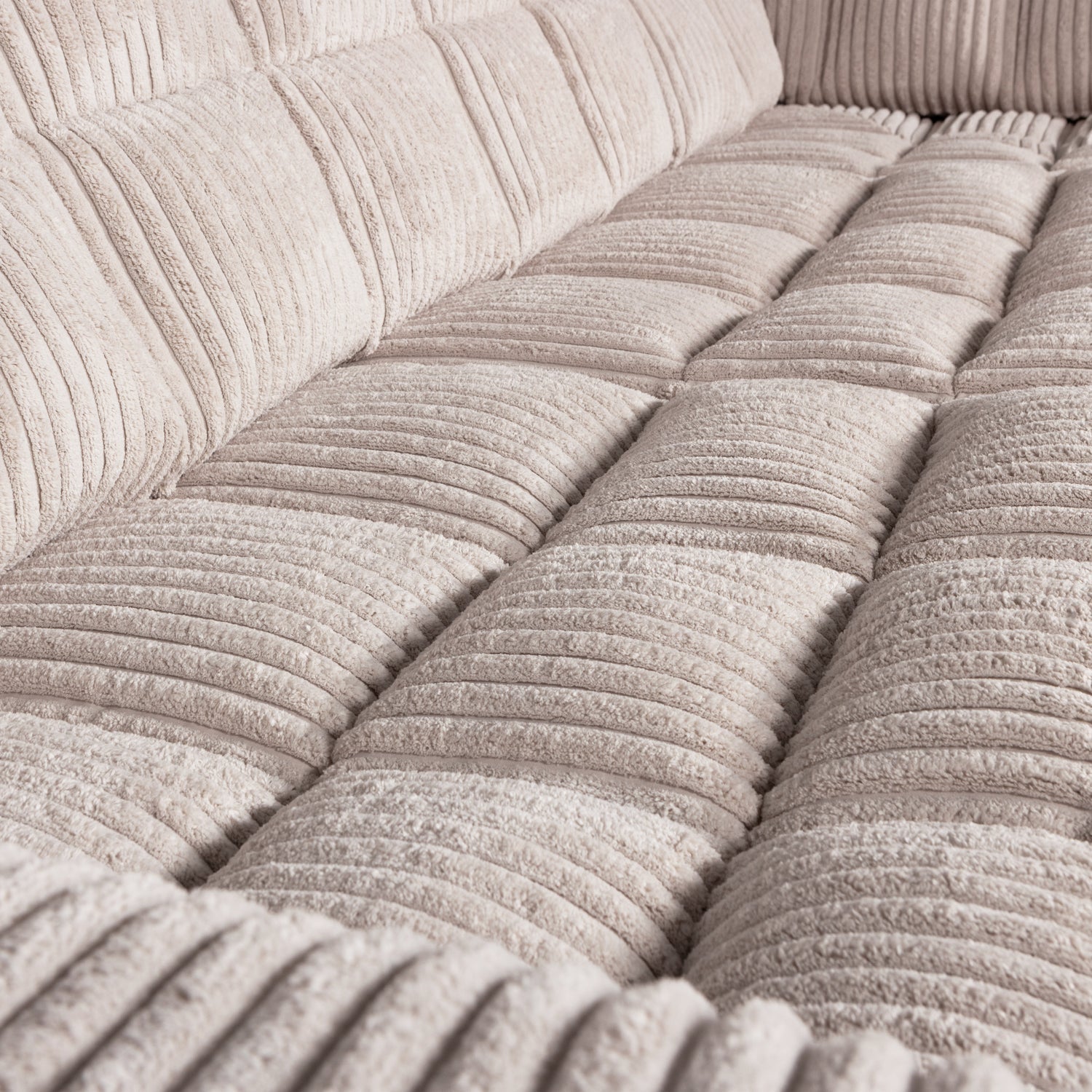 right-hand corner sofa SECOND DATE cream corduroy