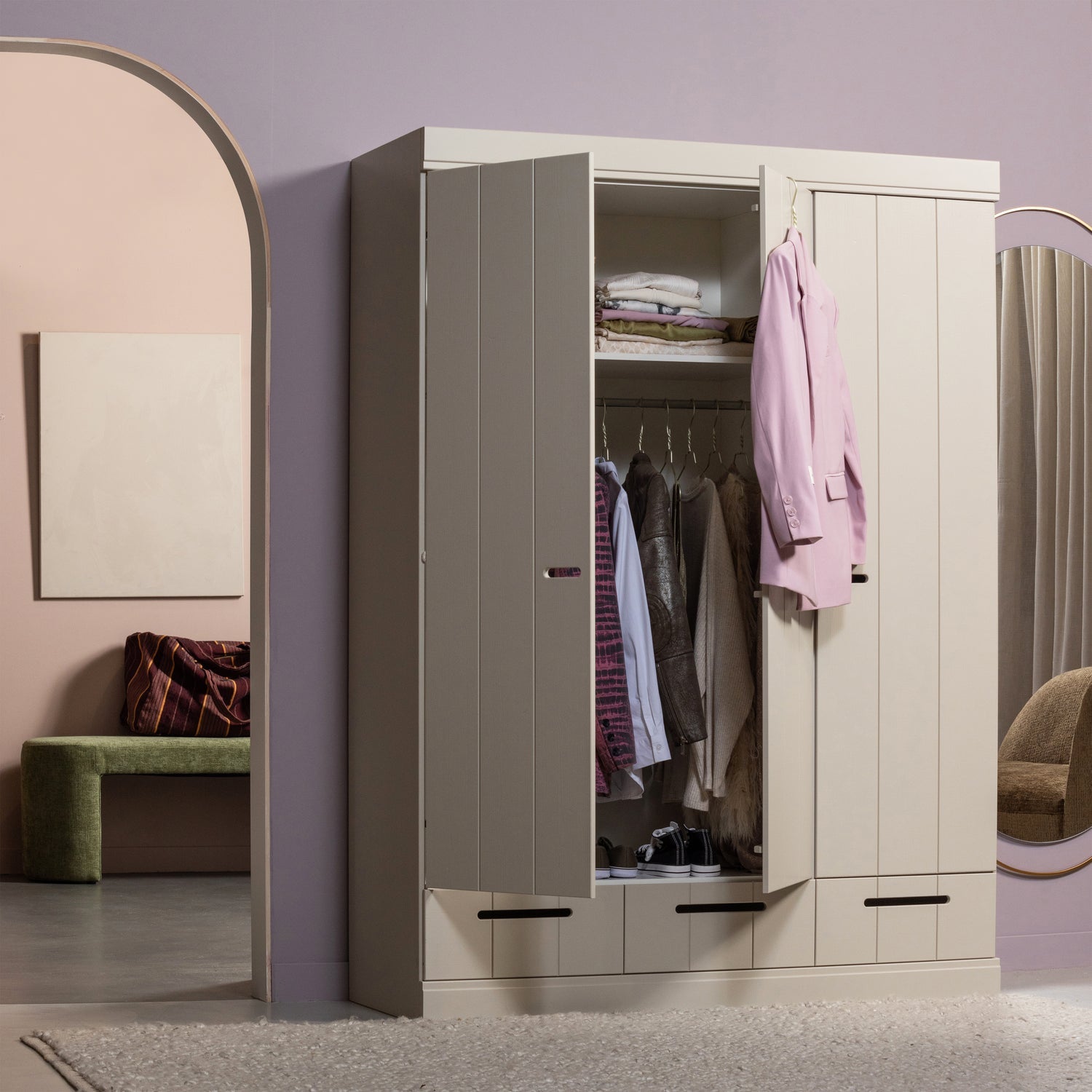 3-door wardrobe CONNECT sandy