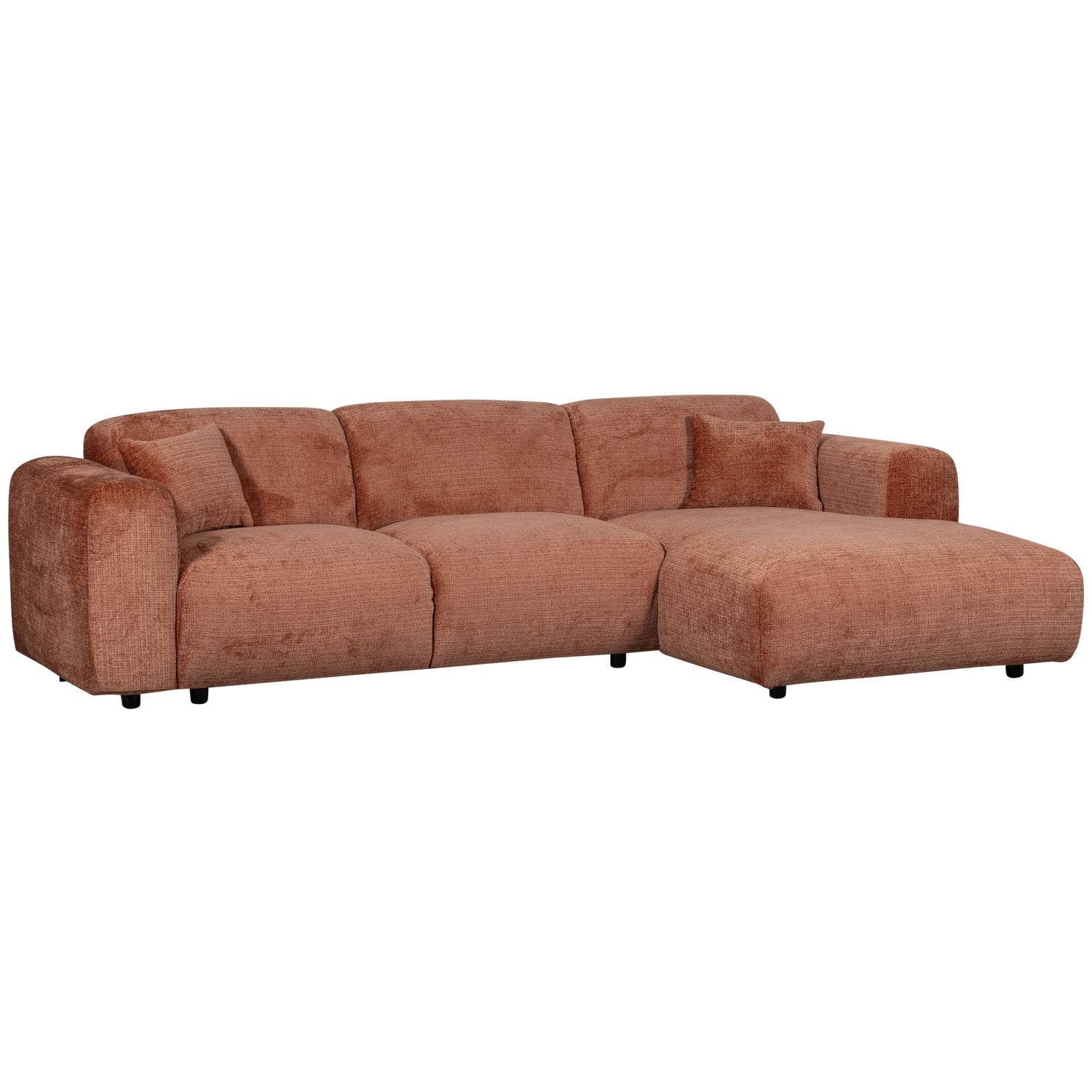 Right-facing modular CLOUD corner sofa terracotta