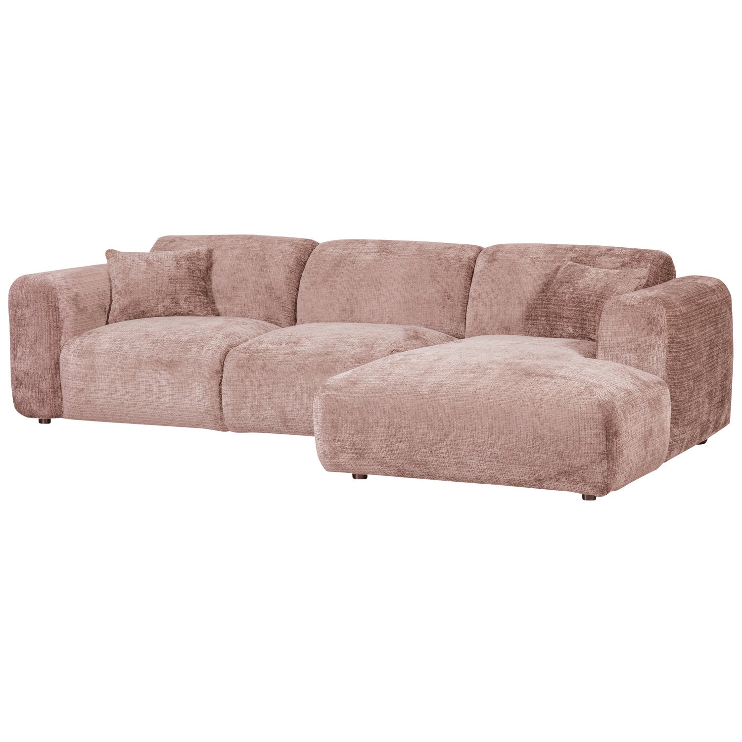 Right-facing modular CLOUD corner sofa in pink