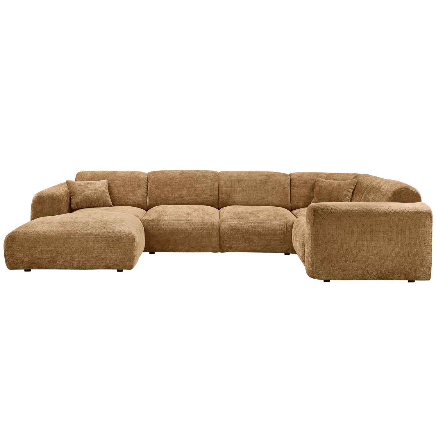 Right-hand panoramic corner sofa CLOUD honey