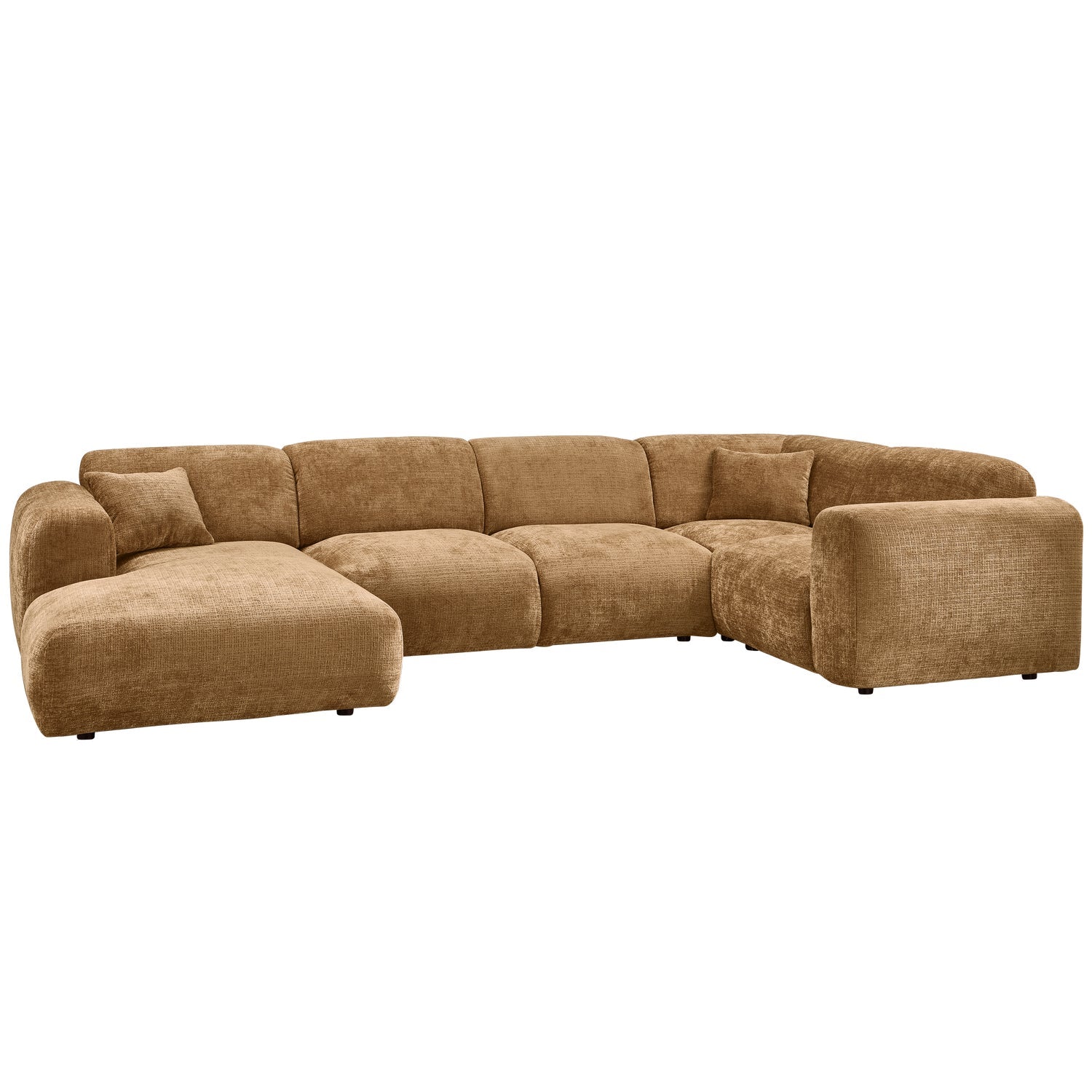 Right-hand panoramic corner sofa CLOUD honey