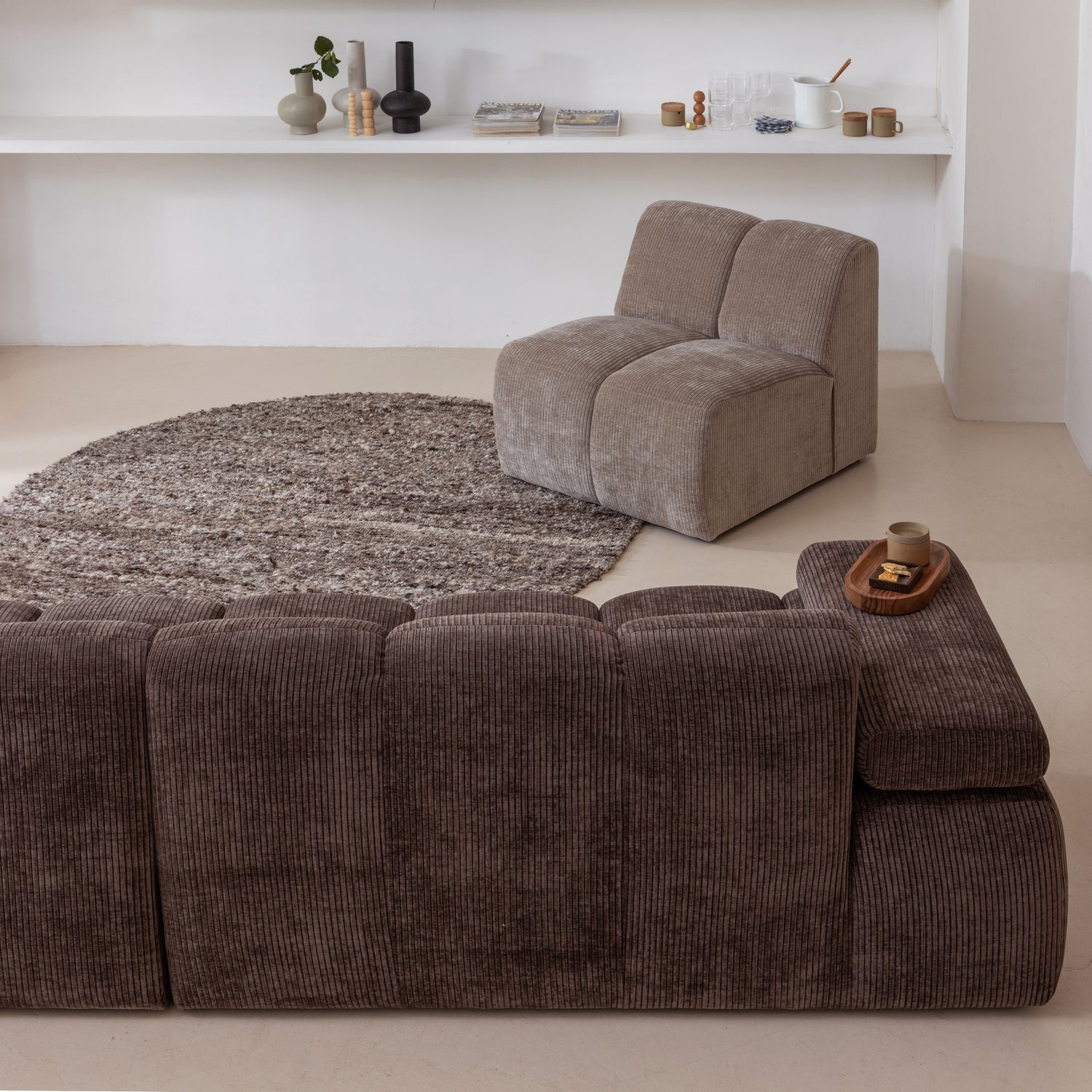 Armchair / MOJO module ecru lambskin