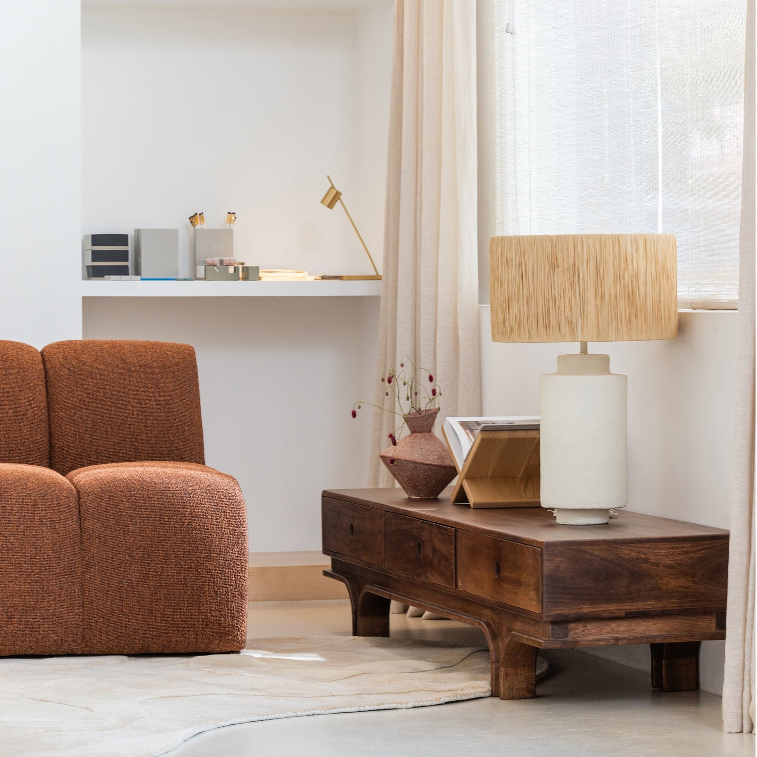 MOJO modular sofa - 1-seater brown bouclé