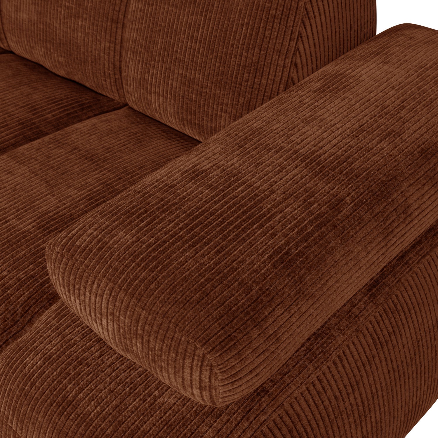 MOJO Modular Sofa - Right-Hand 1.5-Seater in Rusty Brown Corduroy