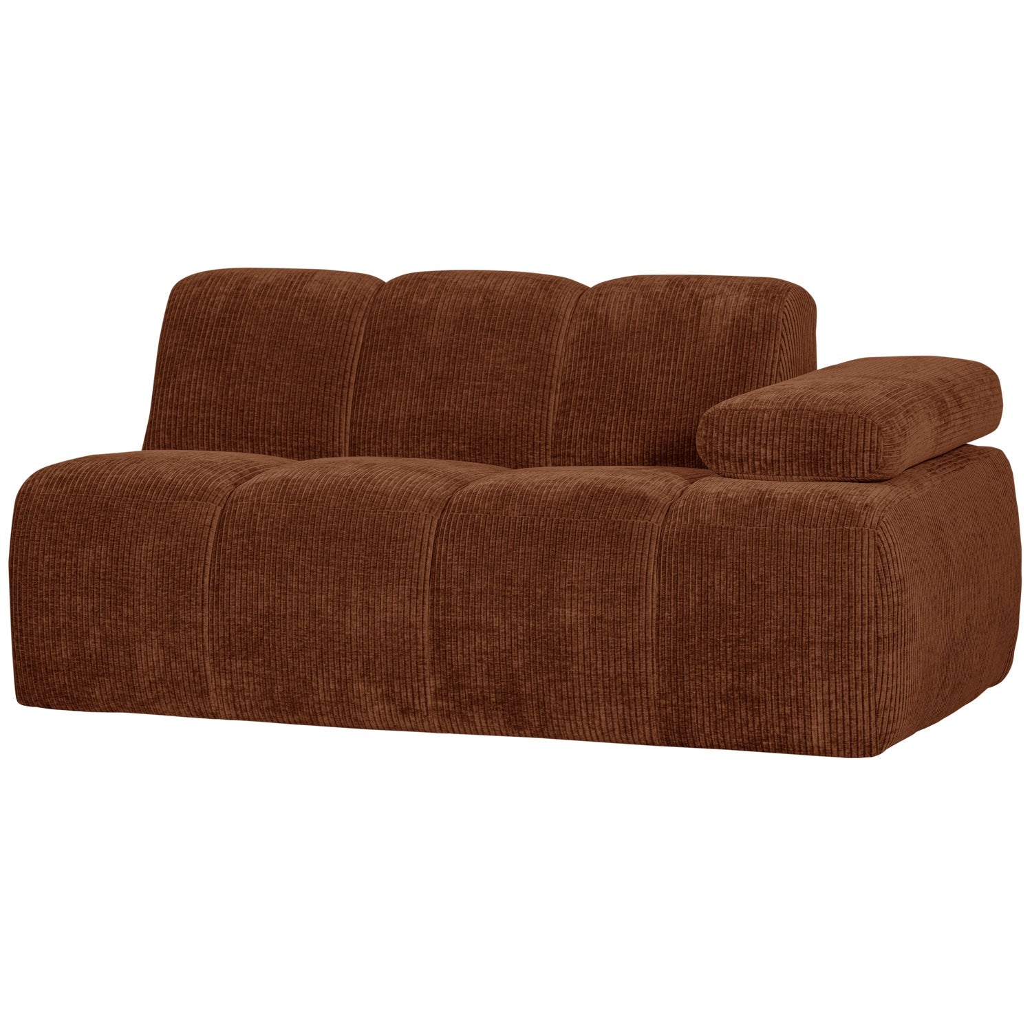MOJO Modular Sofa - Right-Hand 1.5-Seater in Rusty Brown Corduroy