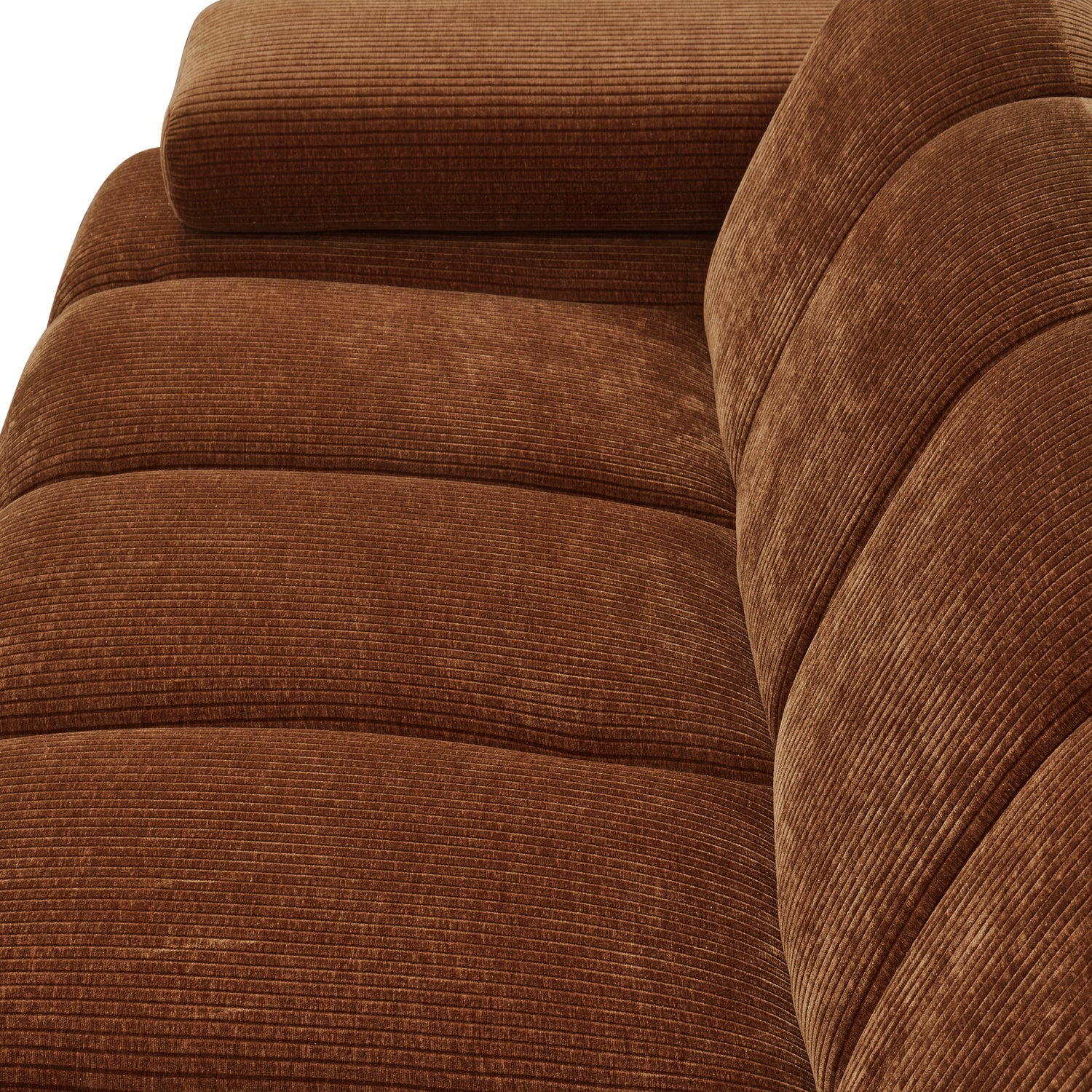 MOJO Modular Sofa - Left-Side Two-Seater in Rusty Brown Corduroy