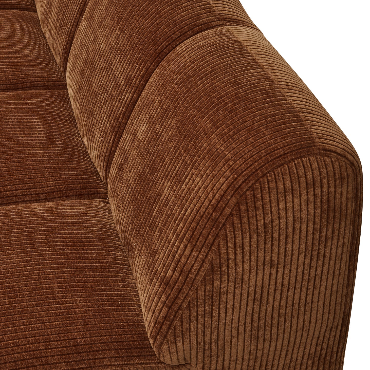 MOJO Modular Sofa - Left-Side Two-Seater in Rusty Brown Corduroy