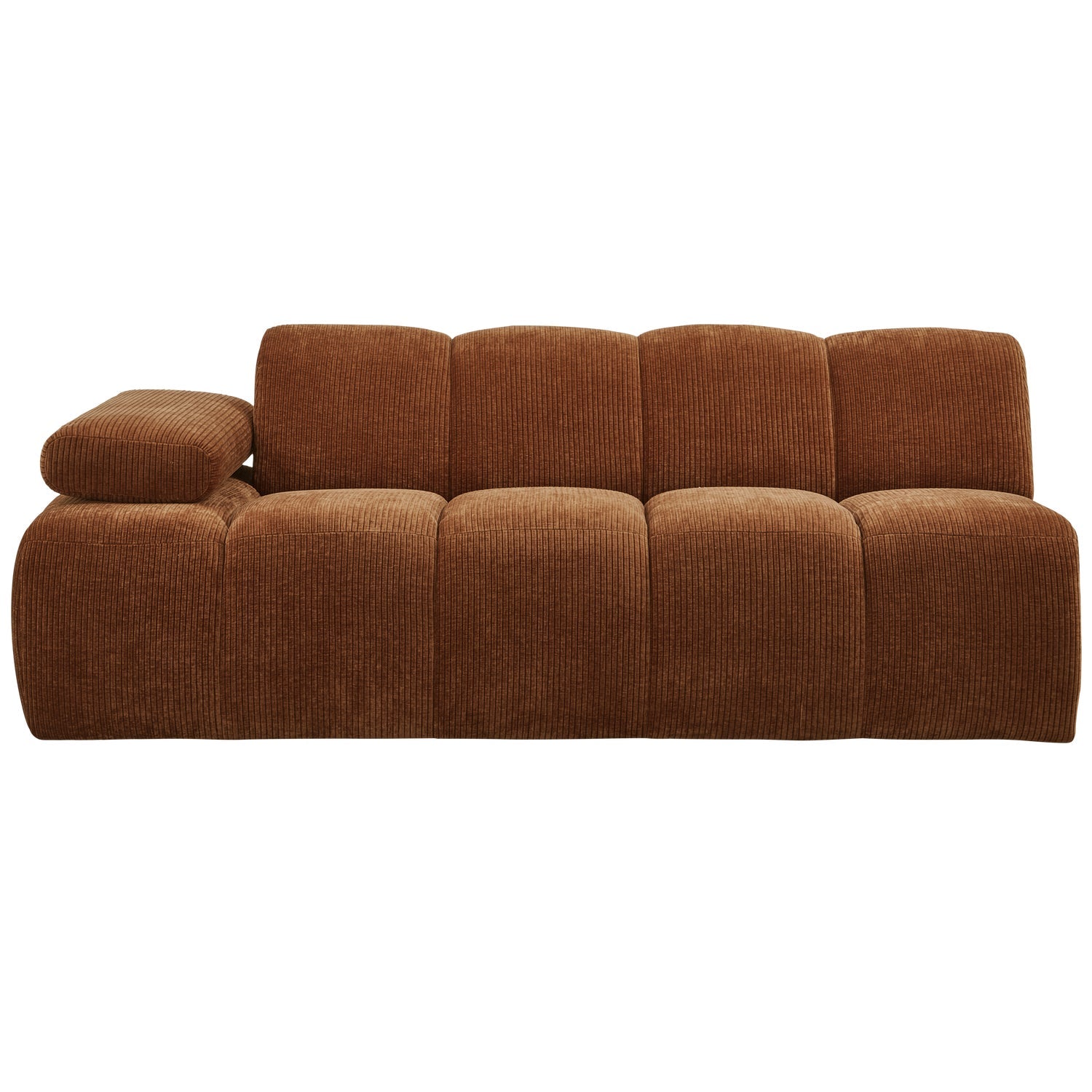 MOJO Modular Sofa - Left-Side Two-Seater in Rusty Brown Corduroy