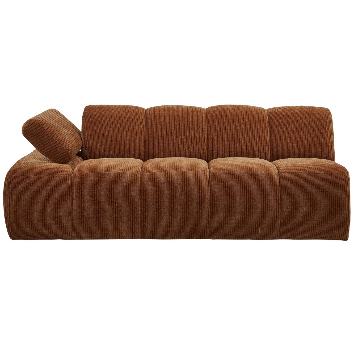 MOJO Modular Sofa - Left-Side Two-Seater in Rusty Brown Corduroy