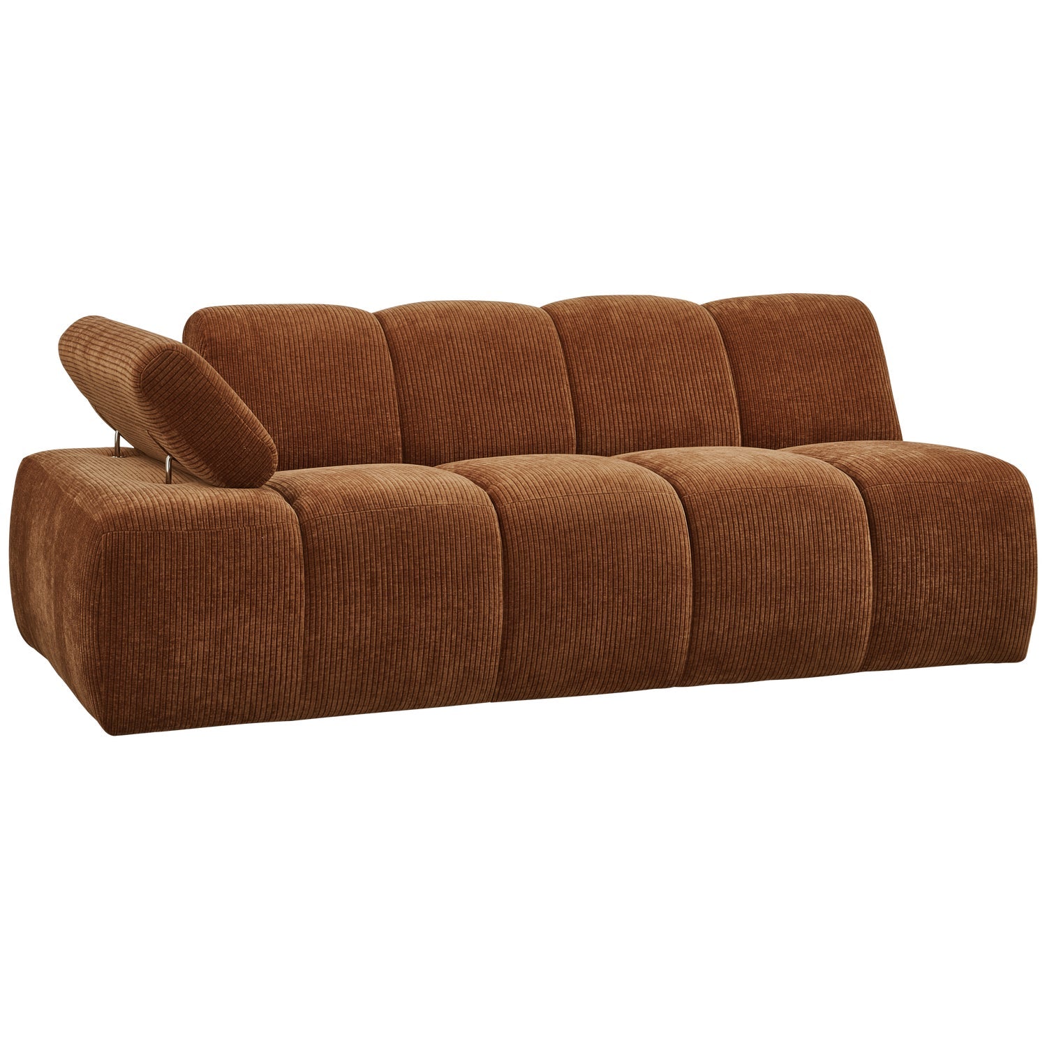 MOJO Modular Sofa - Left-Side Two-Seater in Rusty Brown Corduroy