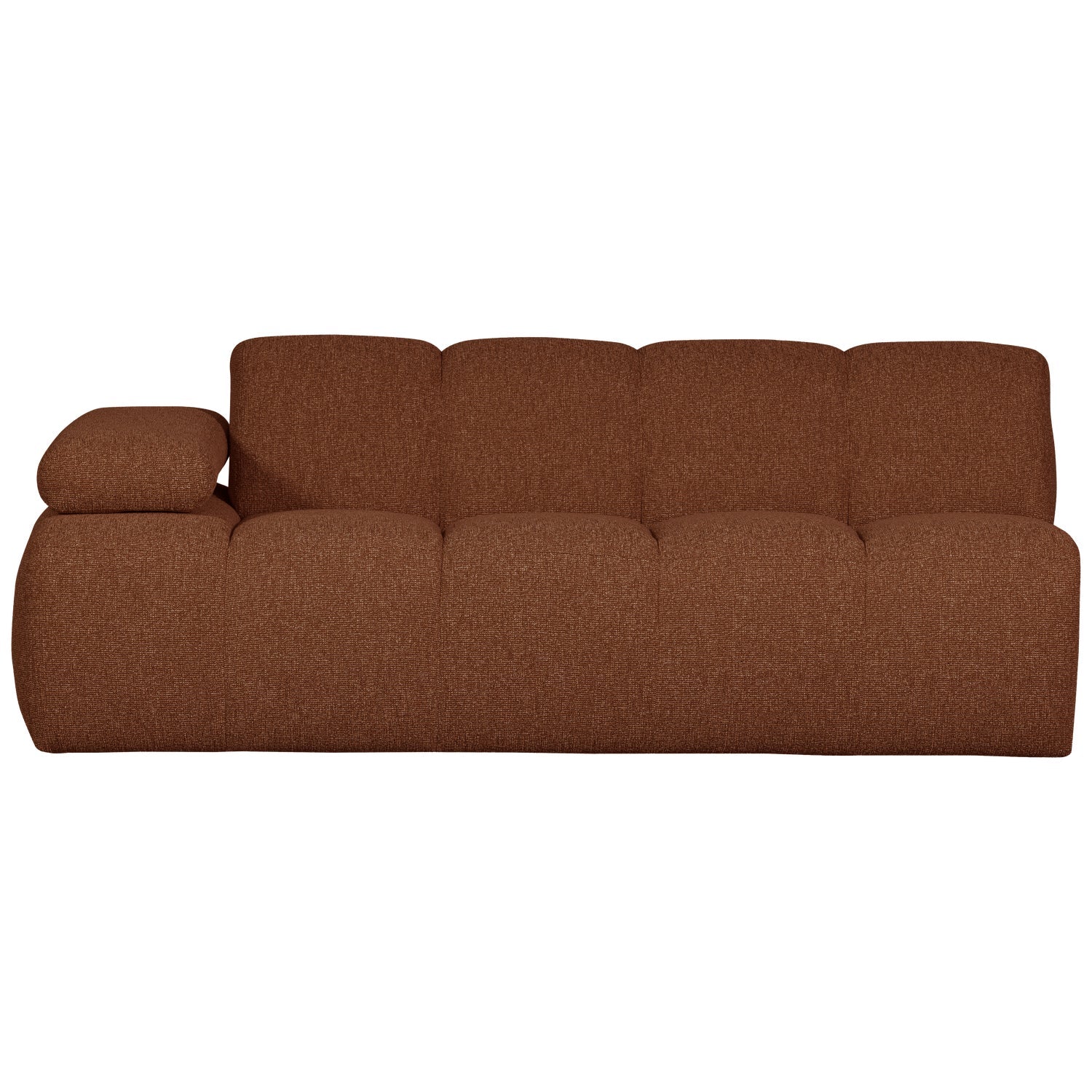 Modulares Sofa MOJO - 2-sitziges Element linksseitig braunes Bouclé