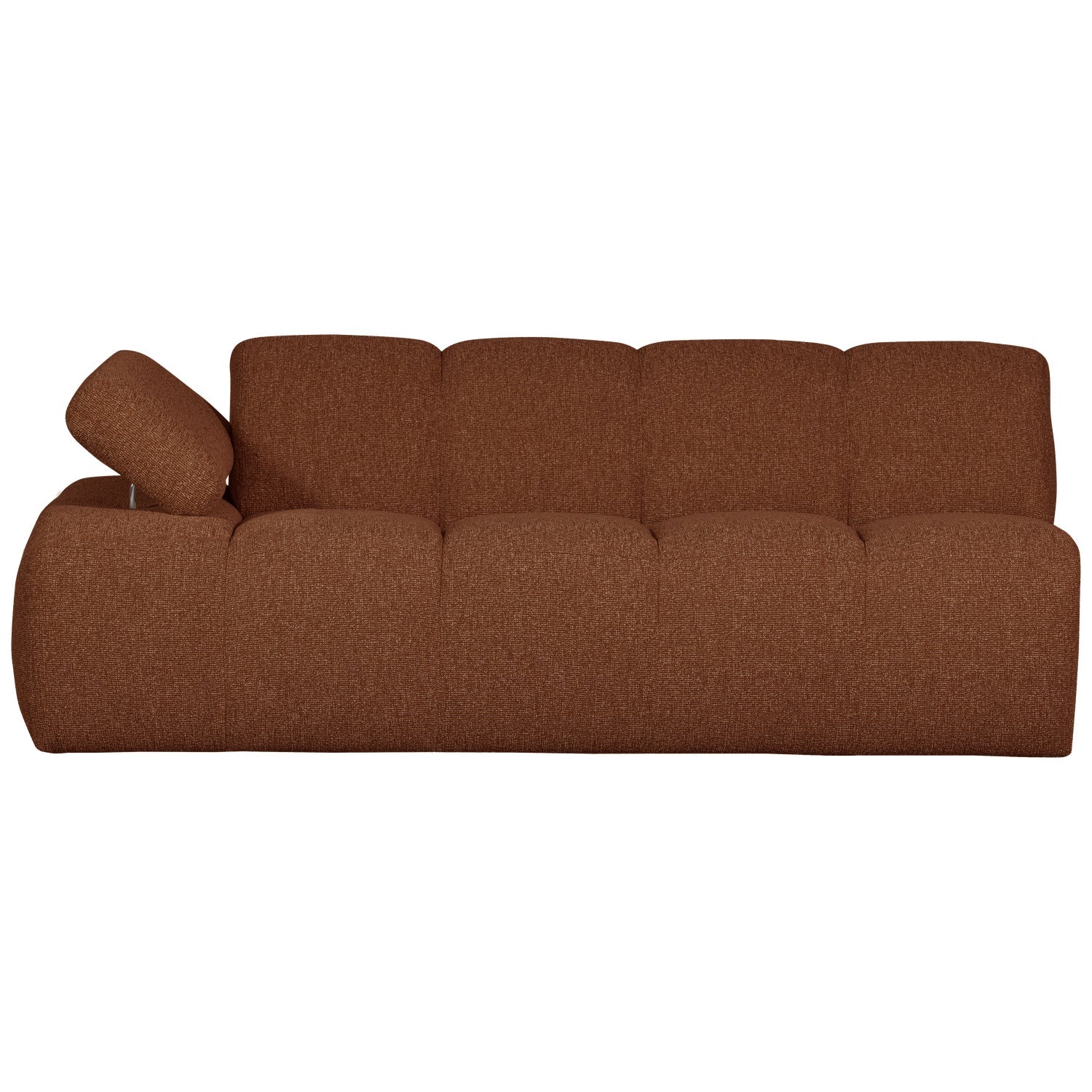 Modulares Sofa MOJO - 2-sitziges Element linksseitig braunes Bouclé
