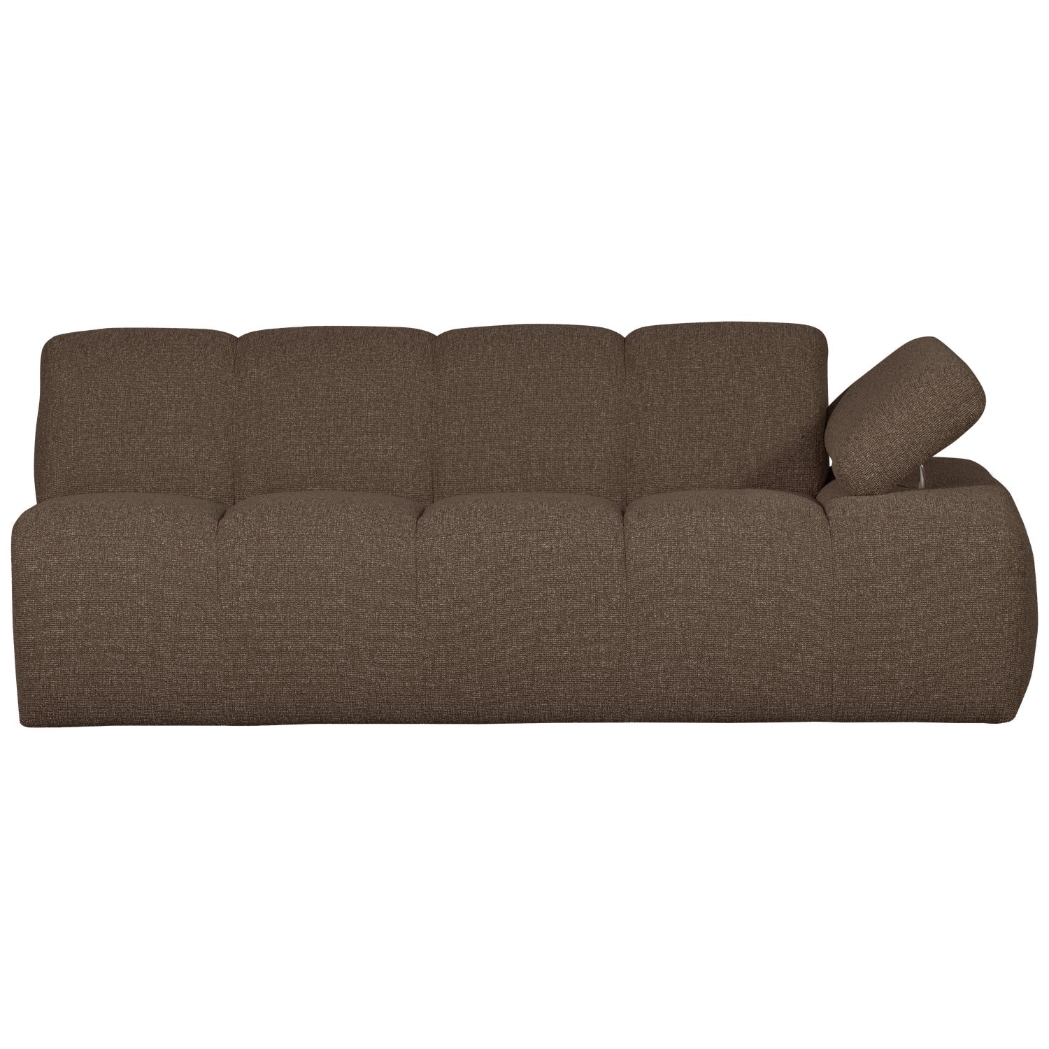Modulares Sofa MOJO - 2-sitziges Element rechtsseitig dunkelbraun Bouclé