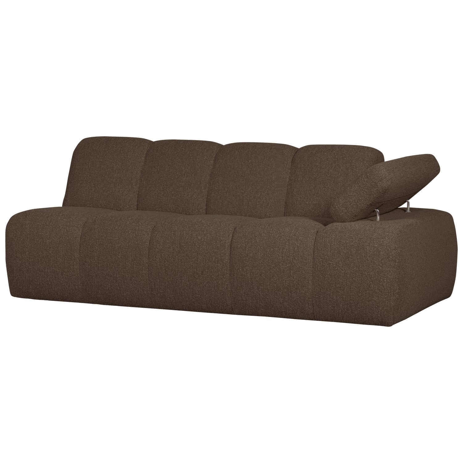 Modulares Sofa MOJO - 2-sitziges Element rechtsseitig dunkelbraun Bouclé