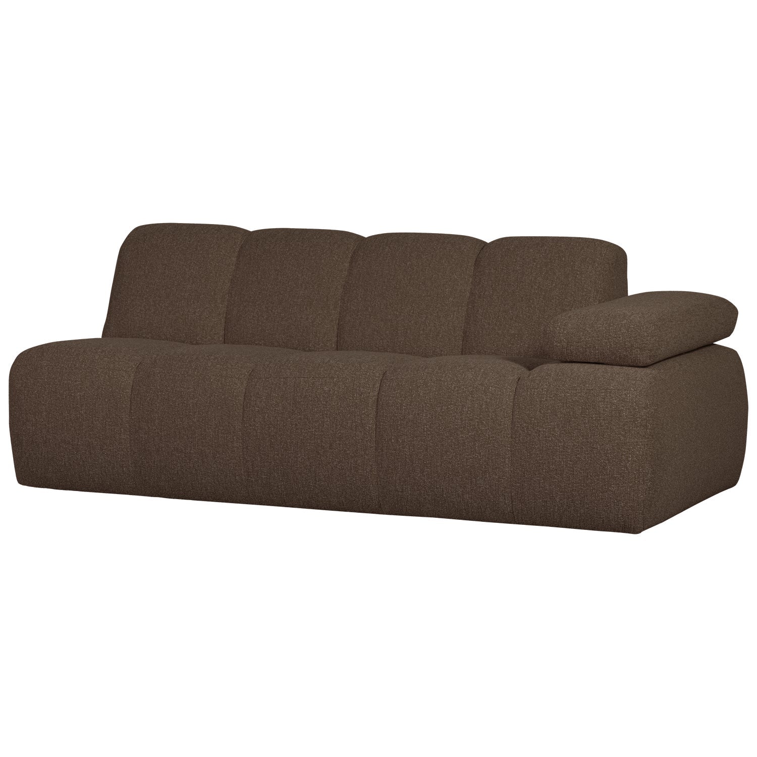 Modulares Sofa MOJO - 2-sitziges Element rechtsseitig dunkelbraun Bouclé