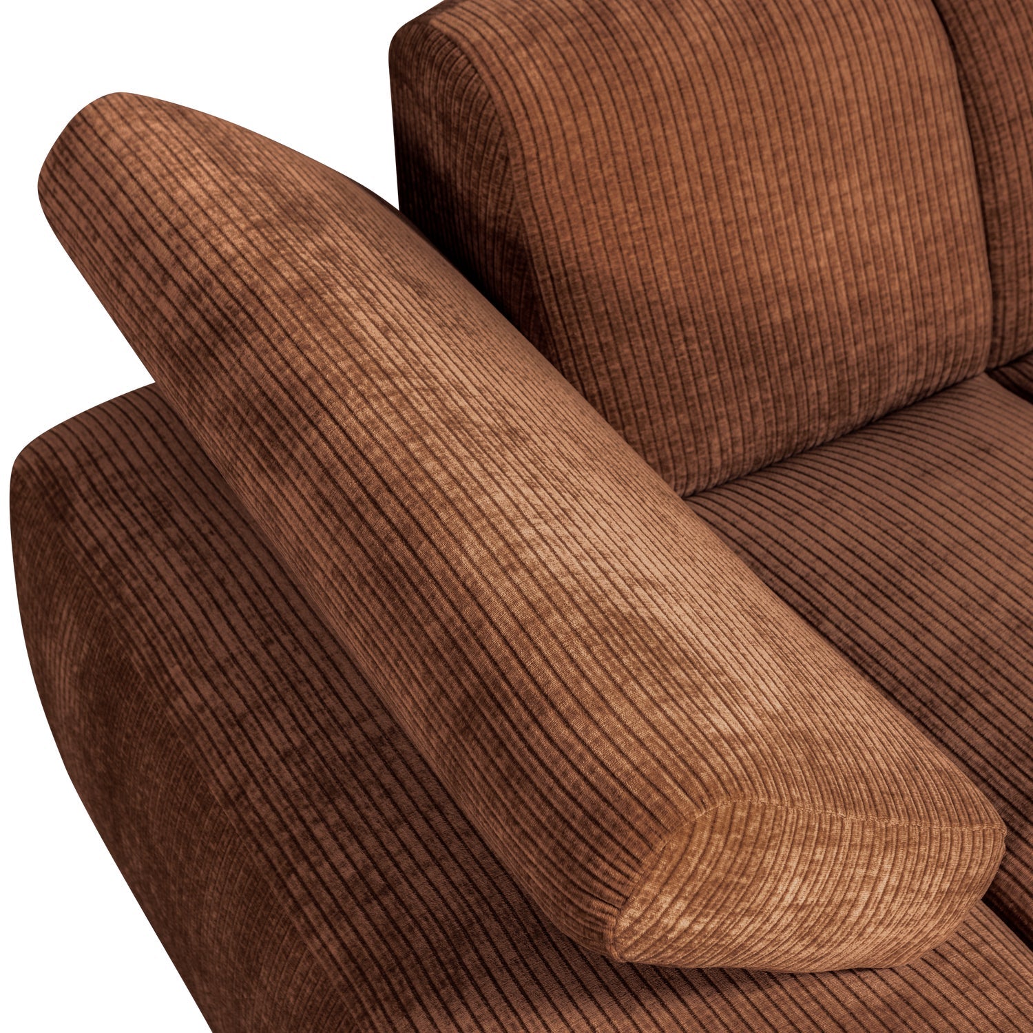MOJO Modular Sofa - Left-Arm Chaise in Rusty Brown Corduroy