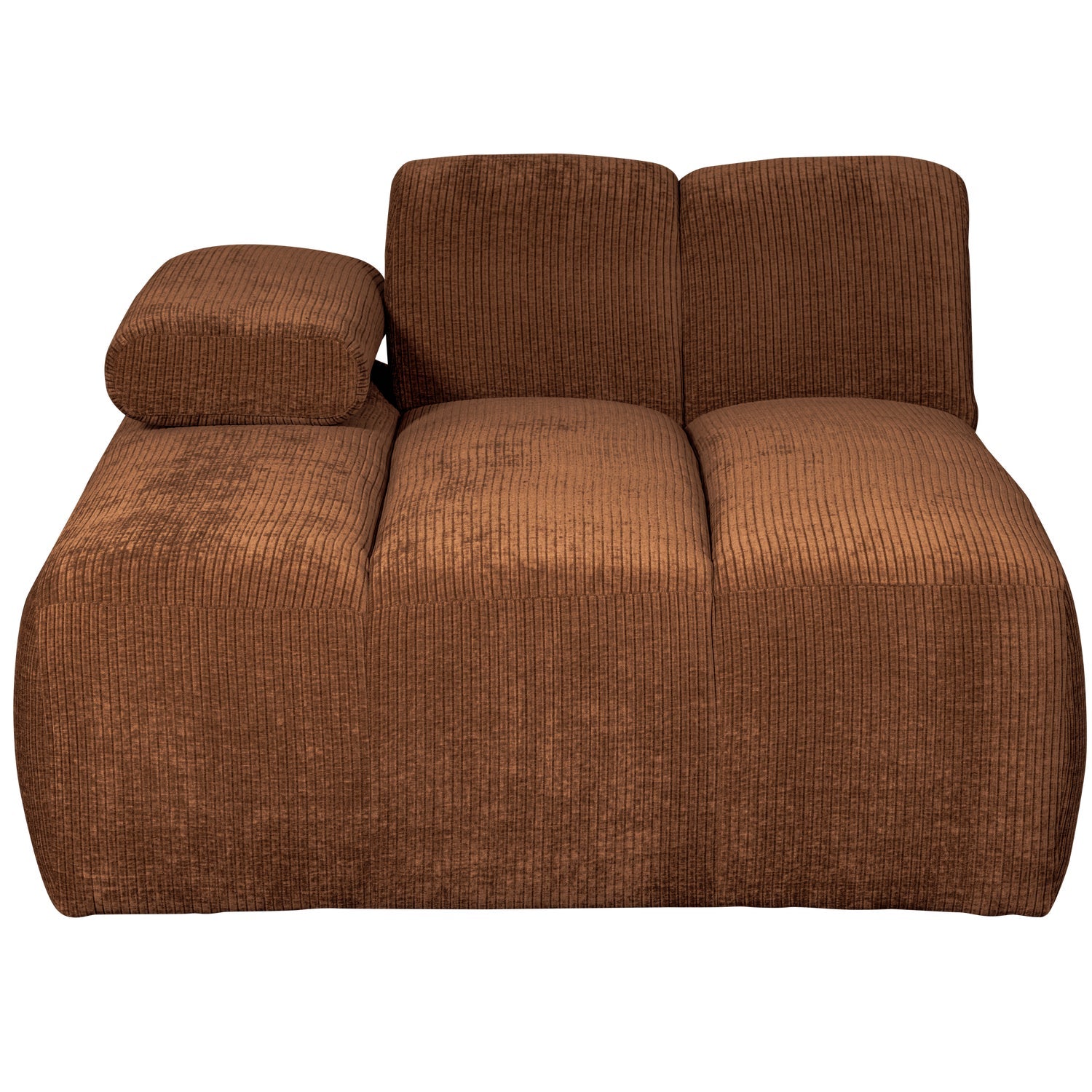 MOJO Modular Sofa - Left-Arm Chaise in Rusty Brown Corduroy