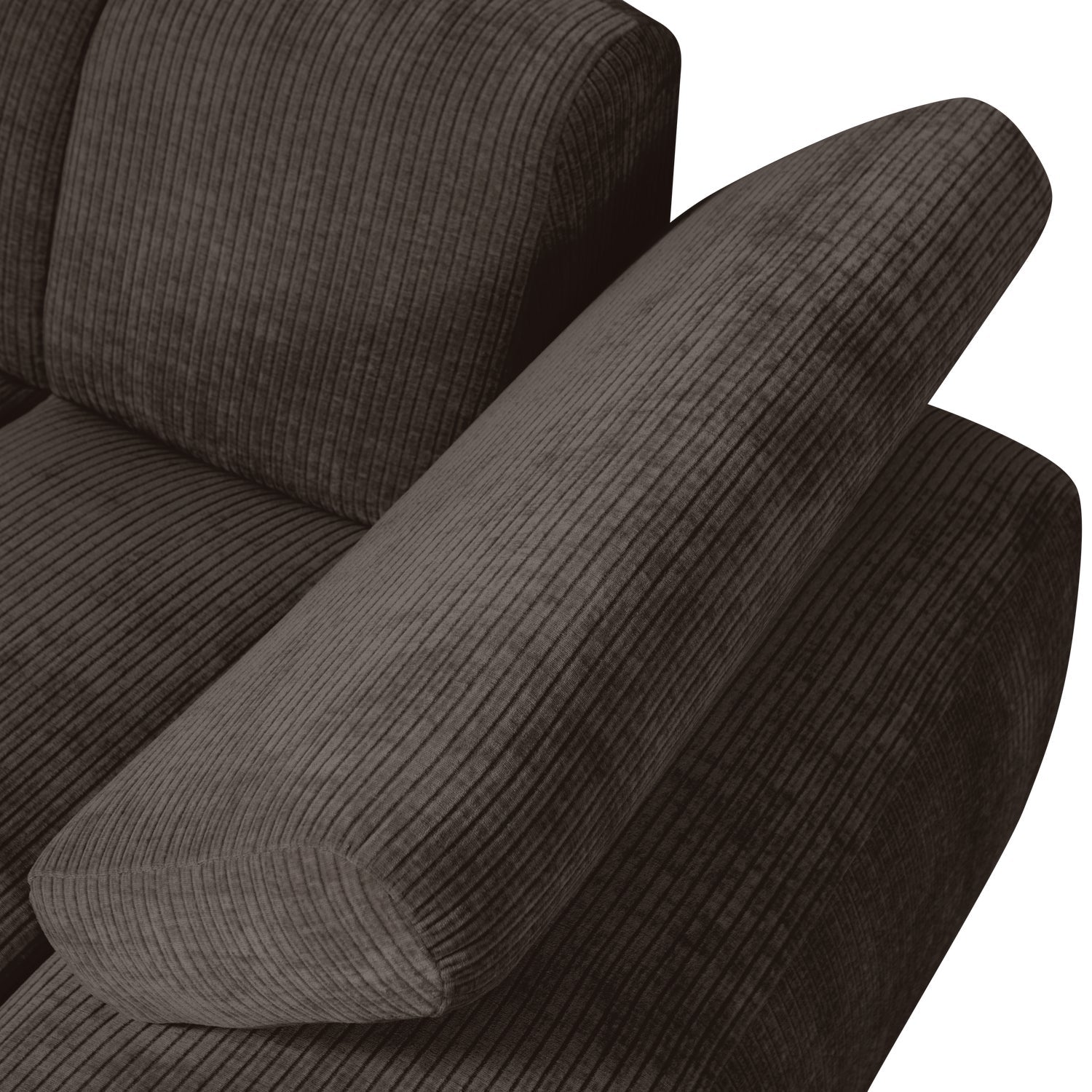 MOJO modular sofa - right-facing chaise longue in dark brown corduroy