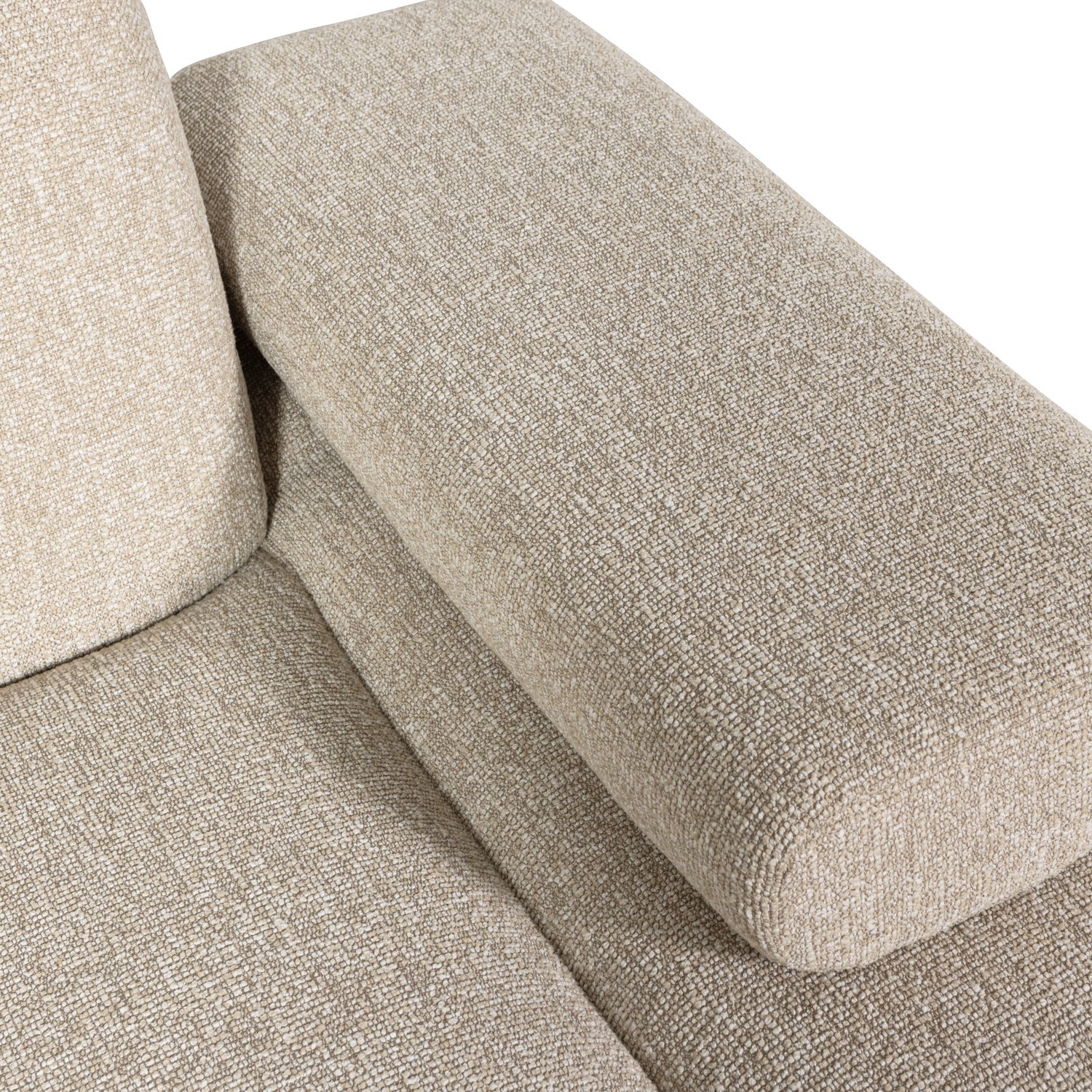 MOJO modular sofa - right-facing chaise lounge in beige mélange bouclé