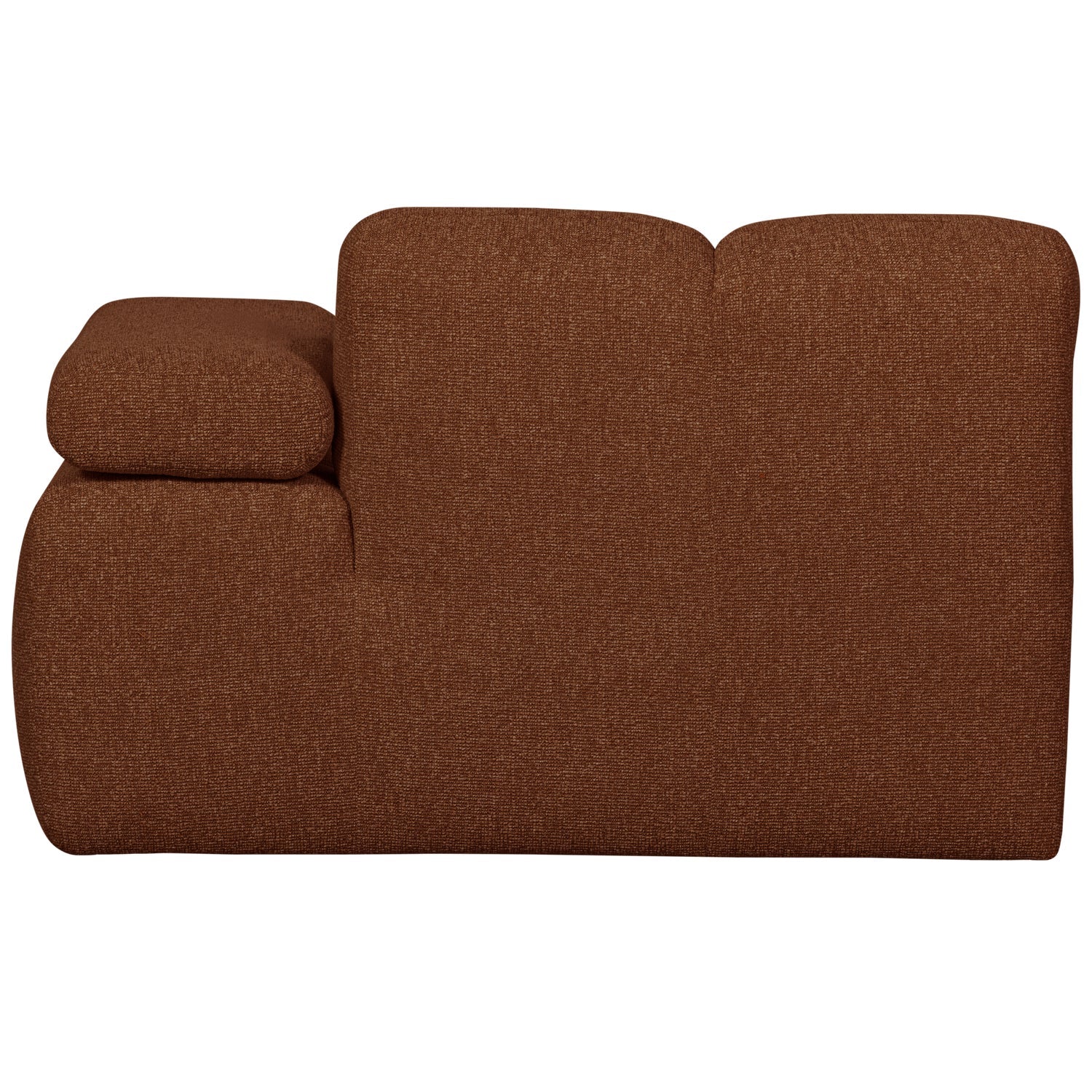 Modulares Sofa MOJO - rechtsseitiger Chaiselongue in braunem Bouclé