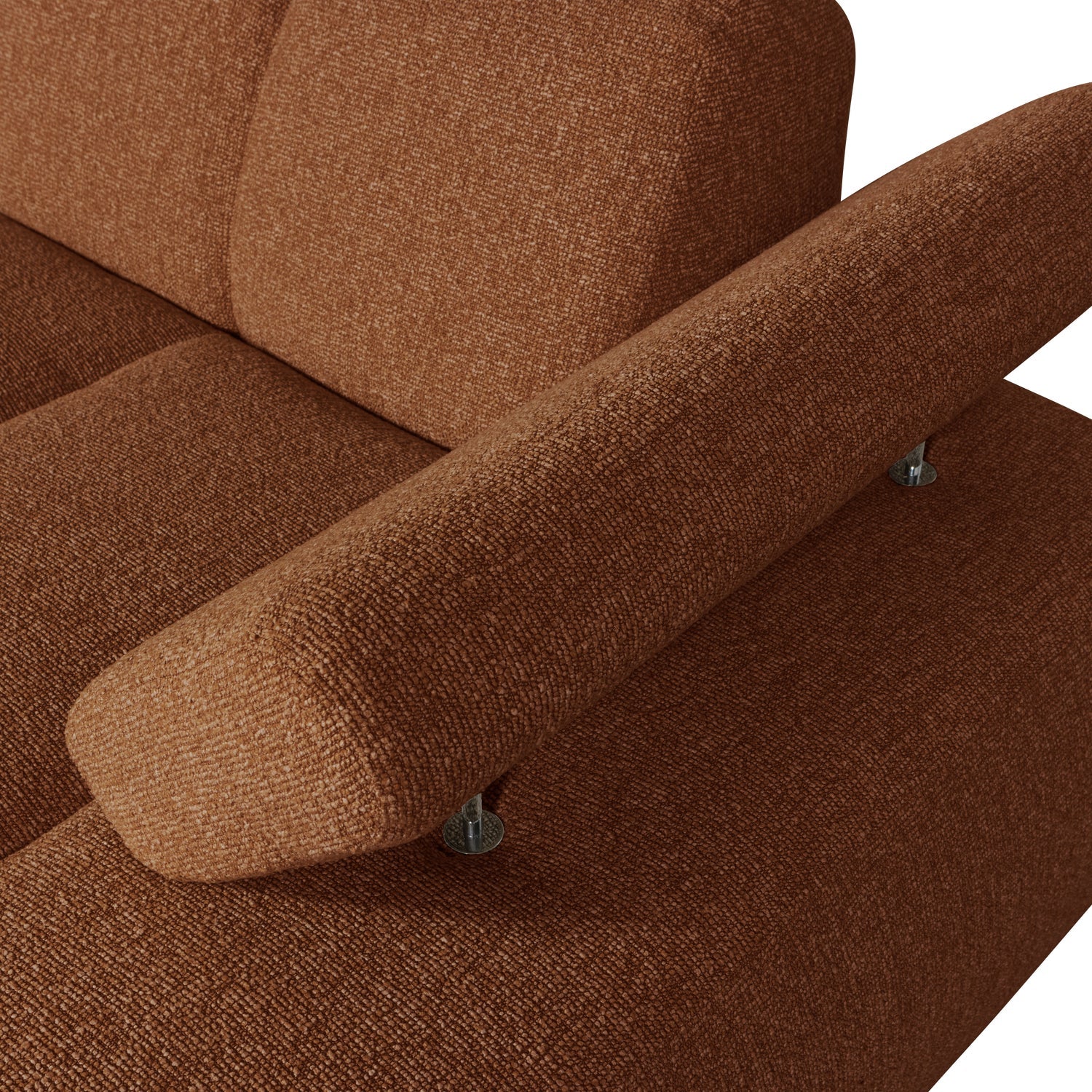 Modulares Sofa MOJO - rechtsseitiger Chaiselongue in braunem Bouclé