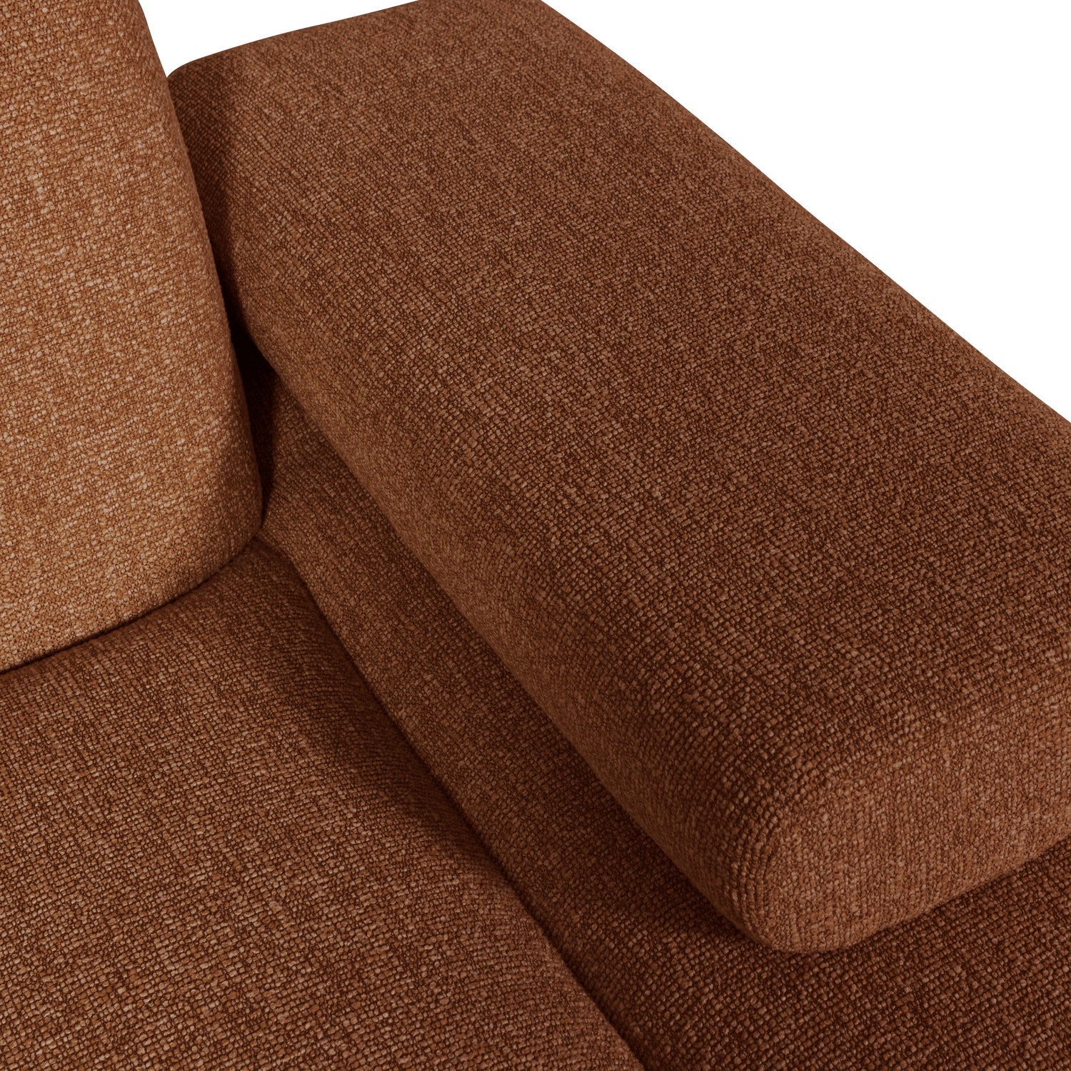Modulares Sofa MOJO - rechtsseitiger Chaiselongue in braunem Bouclé