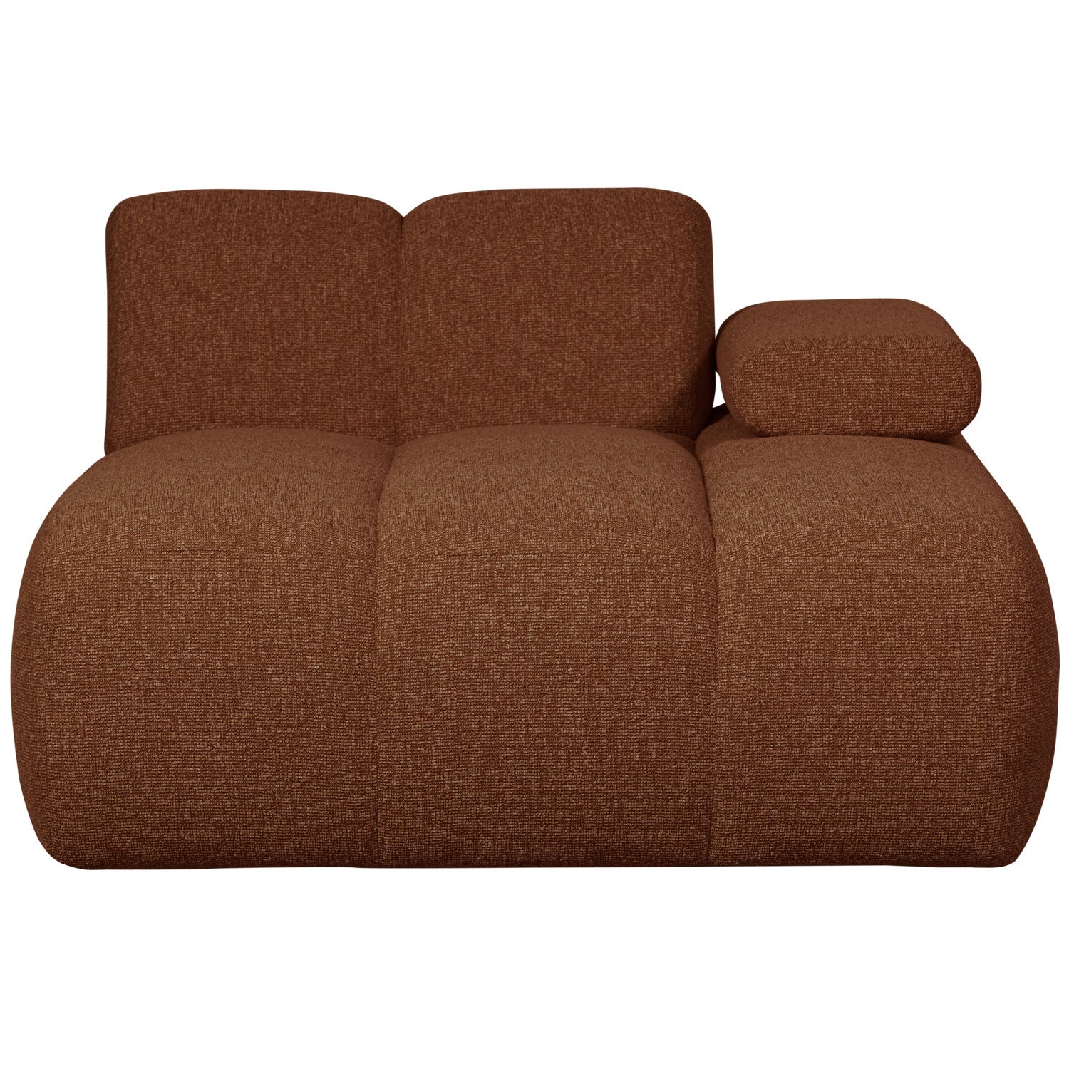 Modulares Sofa MOJO - rechtsseitiger Chaiselongue in braunem Bouclé