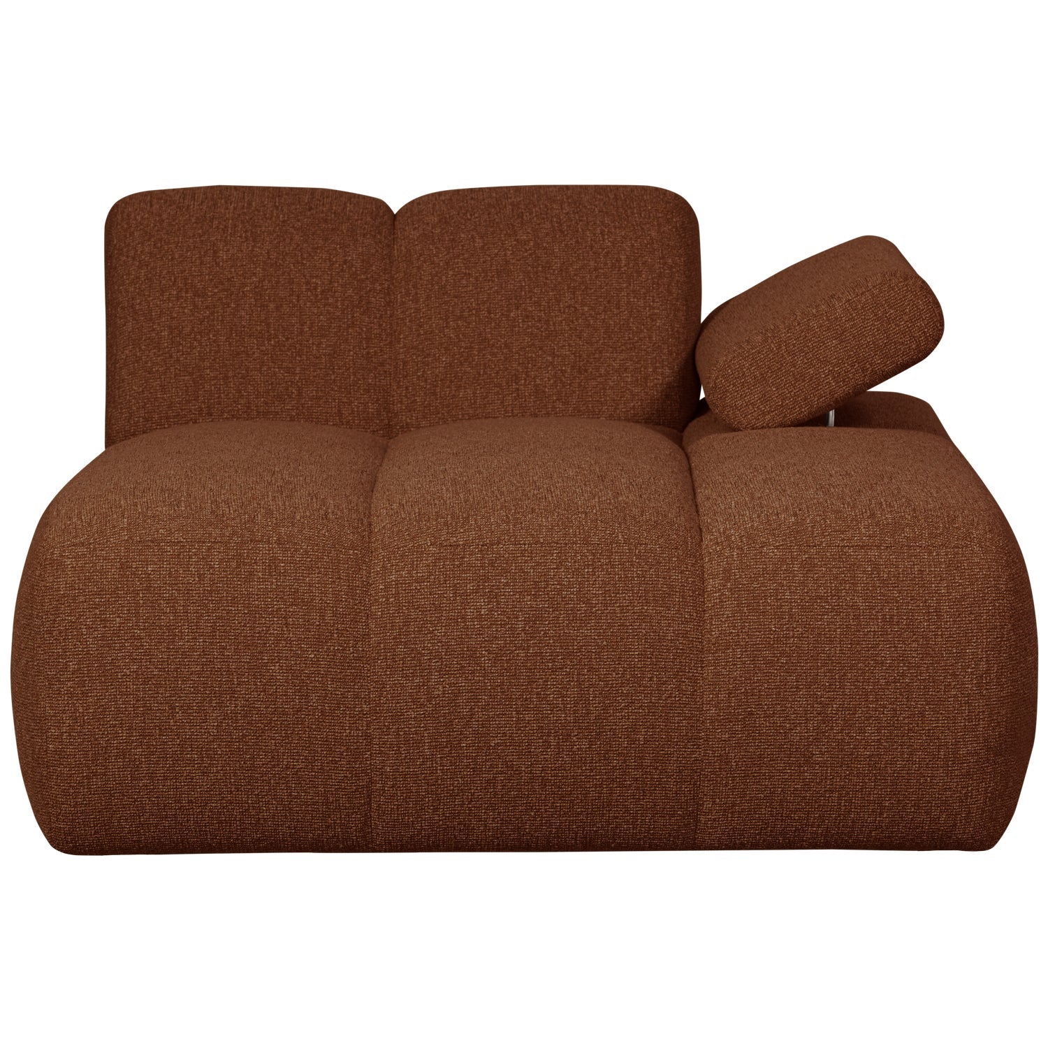 Modulares Sofa MOJO - rechtsseitiger Chaiselongue in braunem Bouclé