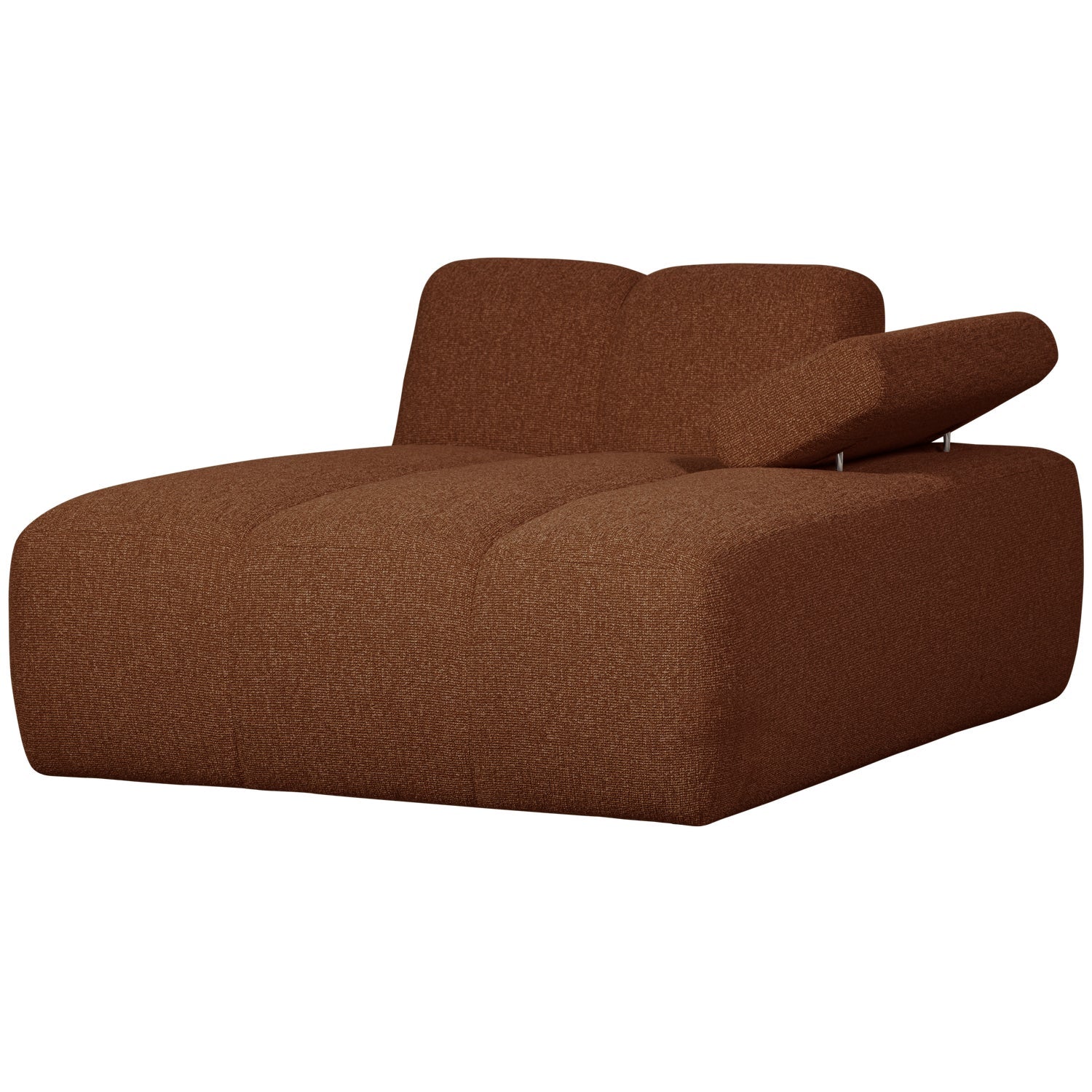Modulares Sofa MOJO - rechtsseitiger Chaiselongue in braunem Bouclé